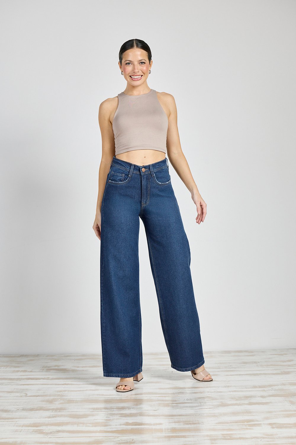 ART. 289 | WIDE LEG AZUL CLÁSICO BOLSILLO PULIDO RÍGIDO CENITHO