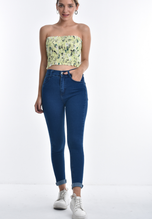 ART-MOIRA| SKINNY AZUL ELASTIZADO TALLES 36 AL 52 ANA CLARA