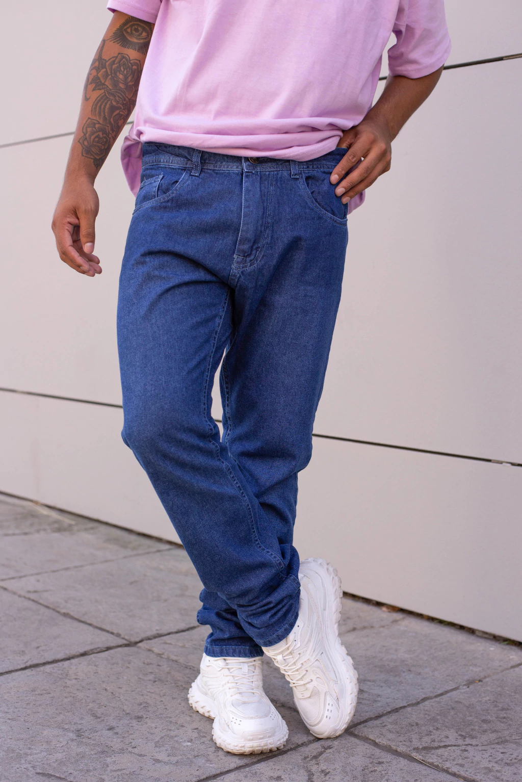 OCEAN JEAN MOM AZUL LISO RIGIDO TALLES 38 AL 48 CRUZO