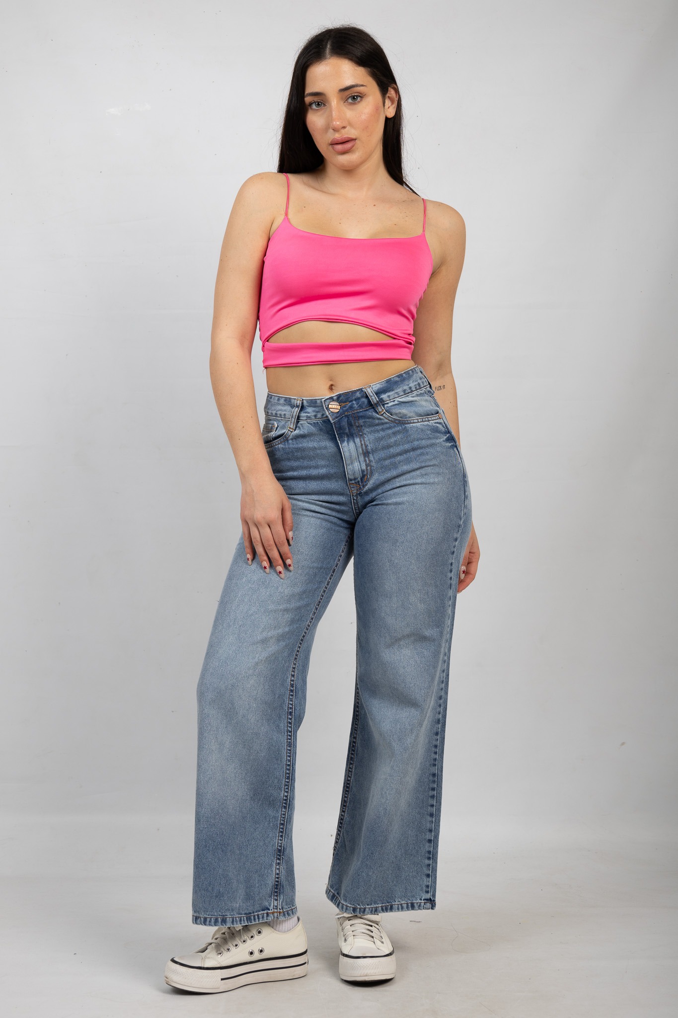 Art. 685 | Wide Leg azul Nevado Hilo Naranja talles 36 al 46 Versus