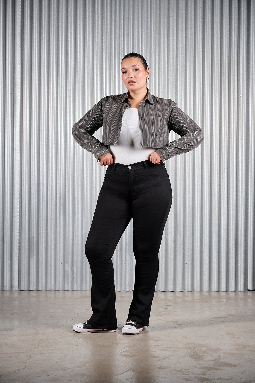 ART. 729 | OXFORD plus size NEGRO CLÁSICO ELASTIZADO CENITHO 46 al 54