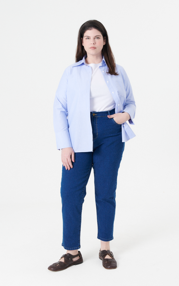 2318 Jean Mom Azul Elastizado Plus Size |Talles 44 al 54 INQUIETA