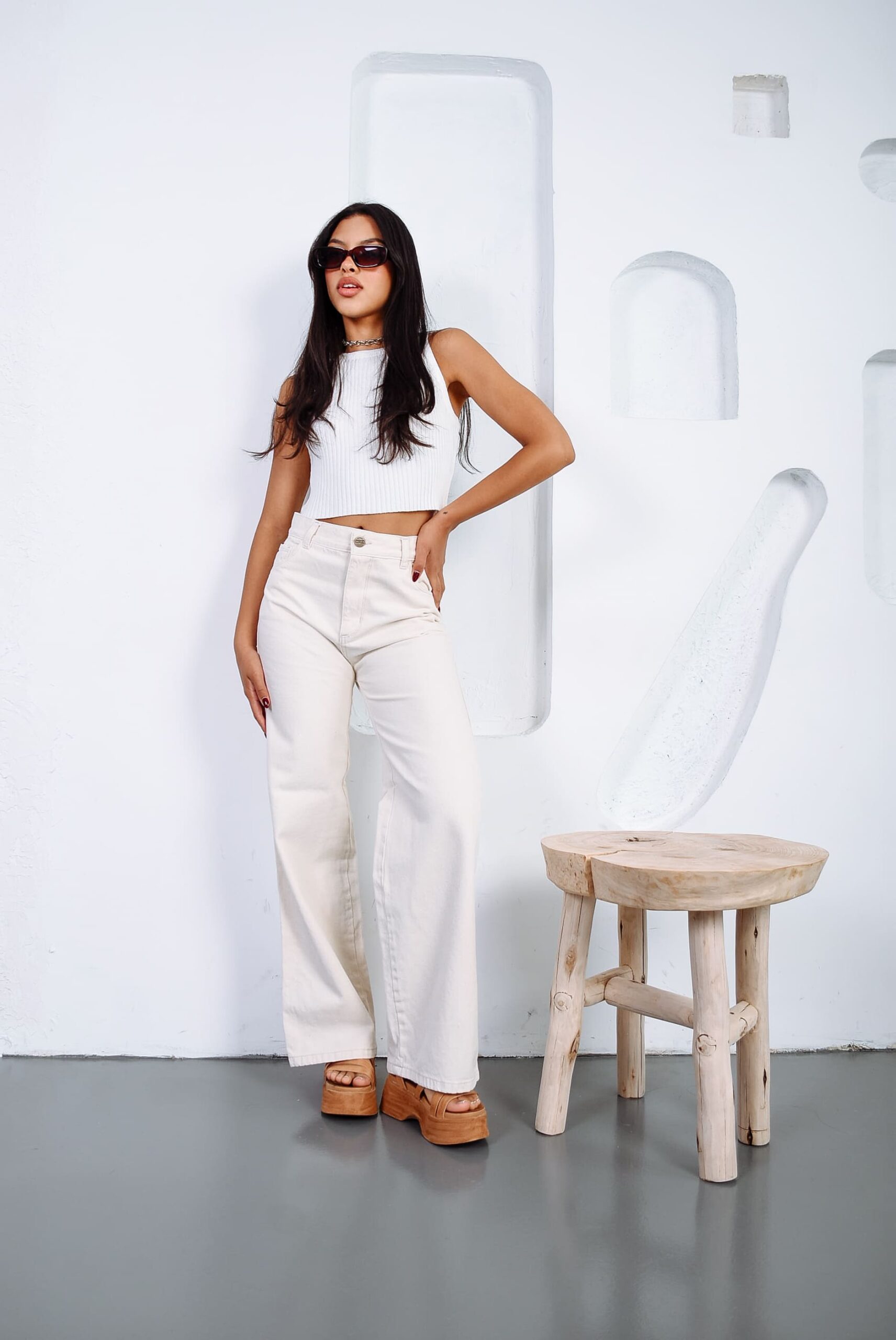 TOWER LINO 2.0 (H.B) | WIDE LEG CREMA RIGIDO TIRO ALTO TALLES 34-46 H REINA