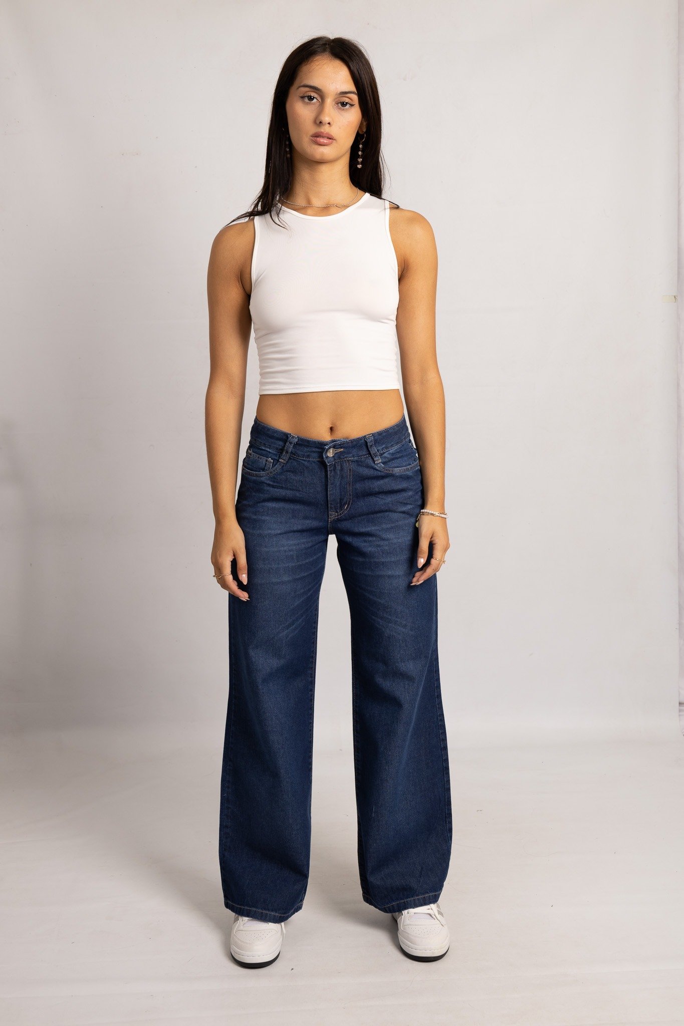 Art. 708 | Wide Leg Azul Detalle Bolsillo Atras Talles 36 Al 46 Versus
