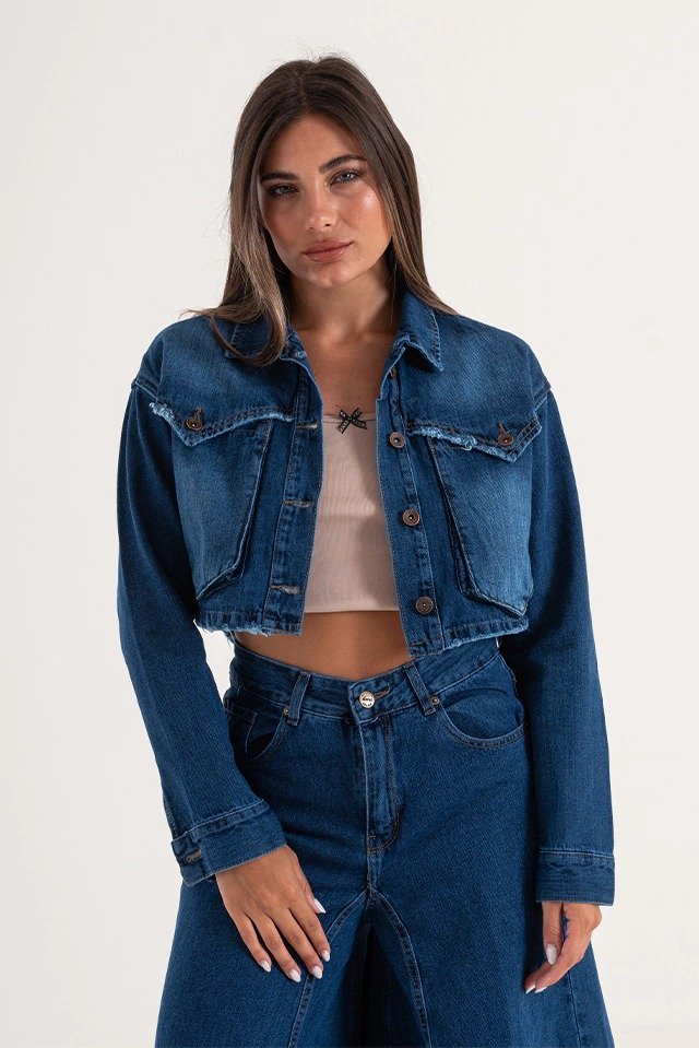 Art. 150 | Campera Azul Pulido Estrella Con Bolsillo Fuelle Rigido Talles S-XL Gorsi