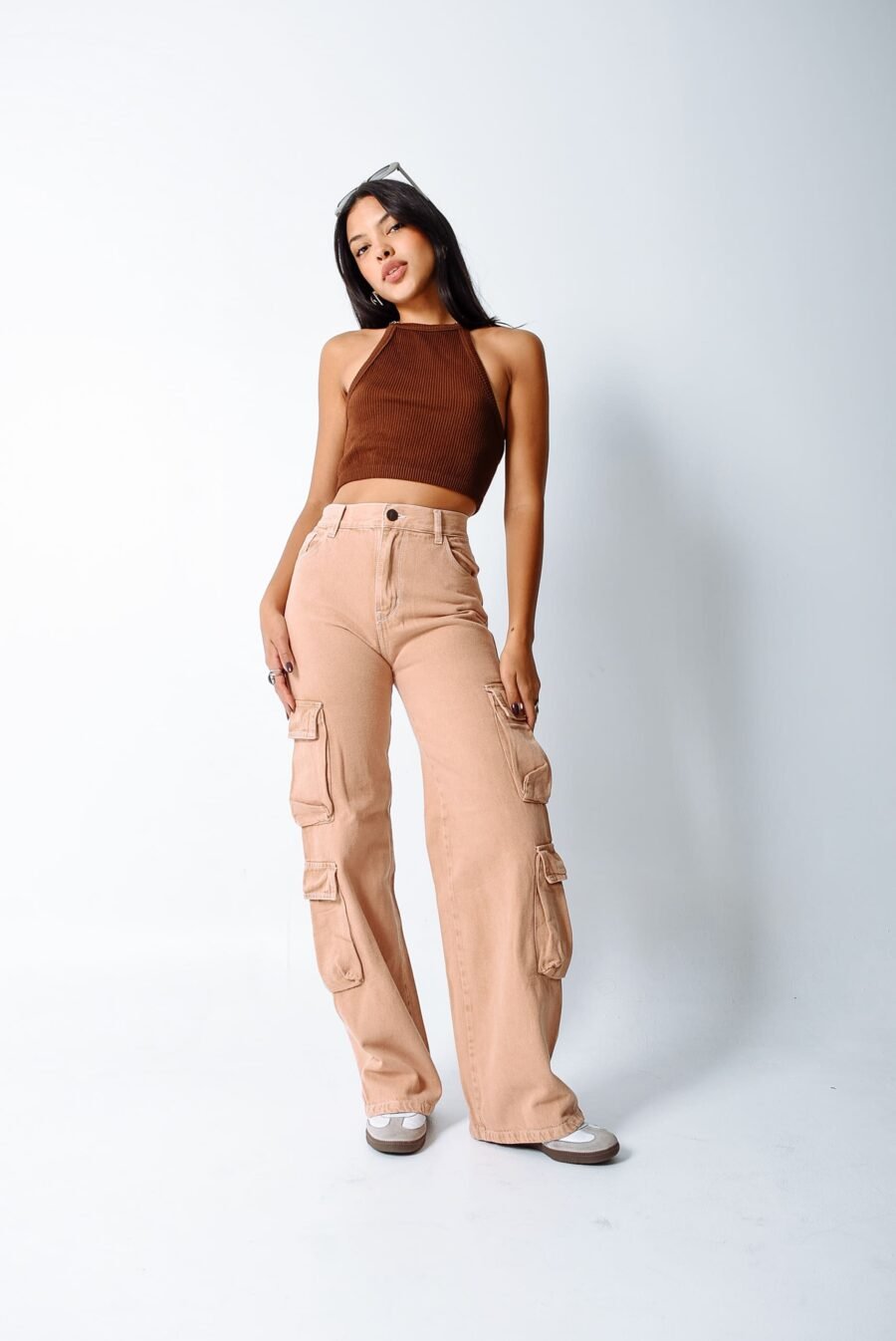 AFRICA TOSCANA WIDE LEG CARGO DURAZNO RIGIDO TALLES 34 AL 46 H REINA