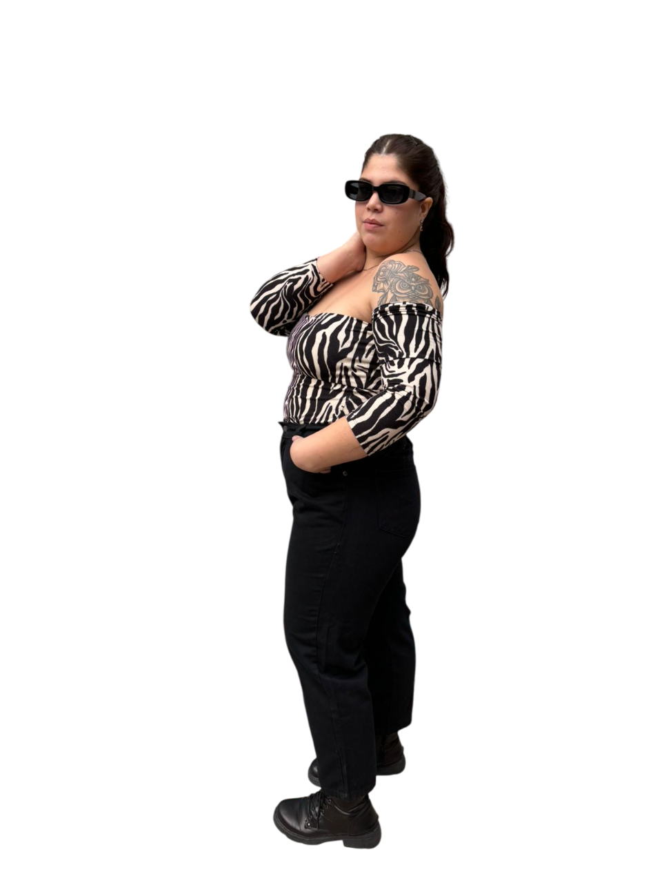 JEAN MOM NEGRO DK C/ELASTICO RIGIDO TIRO ALTO TALLES 44 AL 60 DEKA