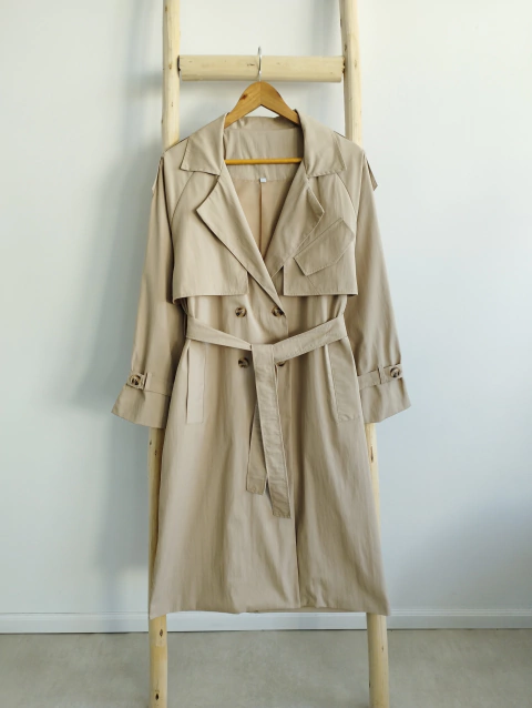 Trench Múnich   bolsillo en capa y laterales, lazo para ajustar en cintura varios colores M-L