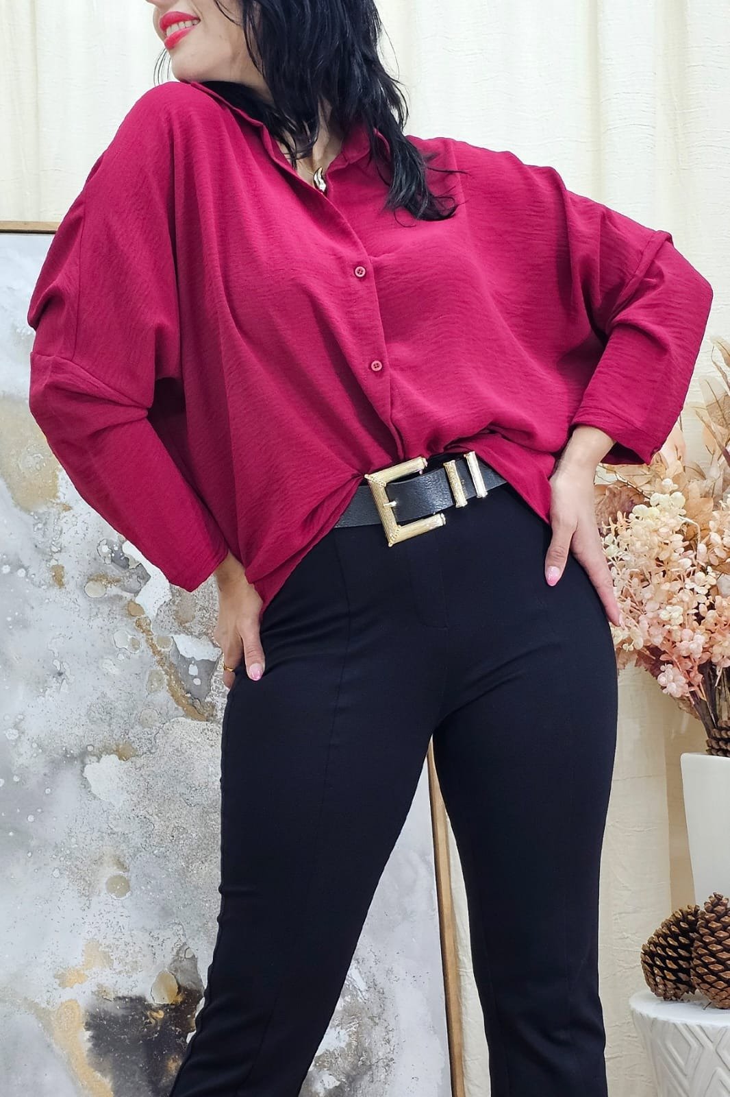 790 CAMISA DE CEY CON MANGA DE MURCIELAGO CUELLO EN V TALLES M AL XXL