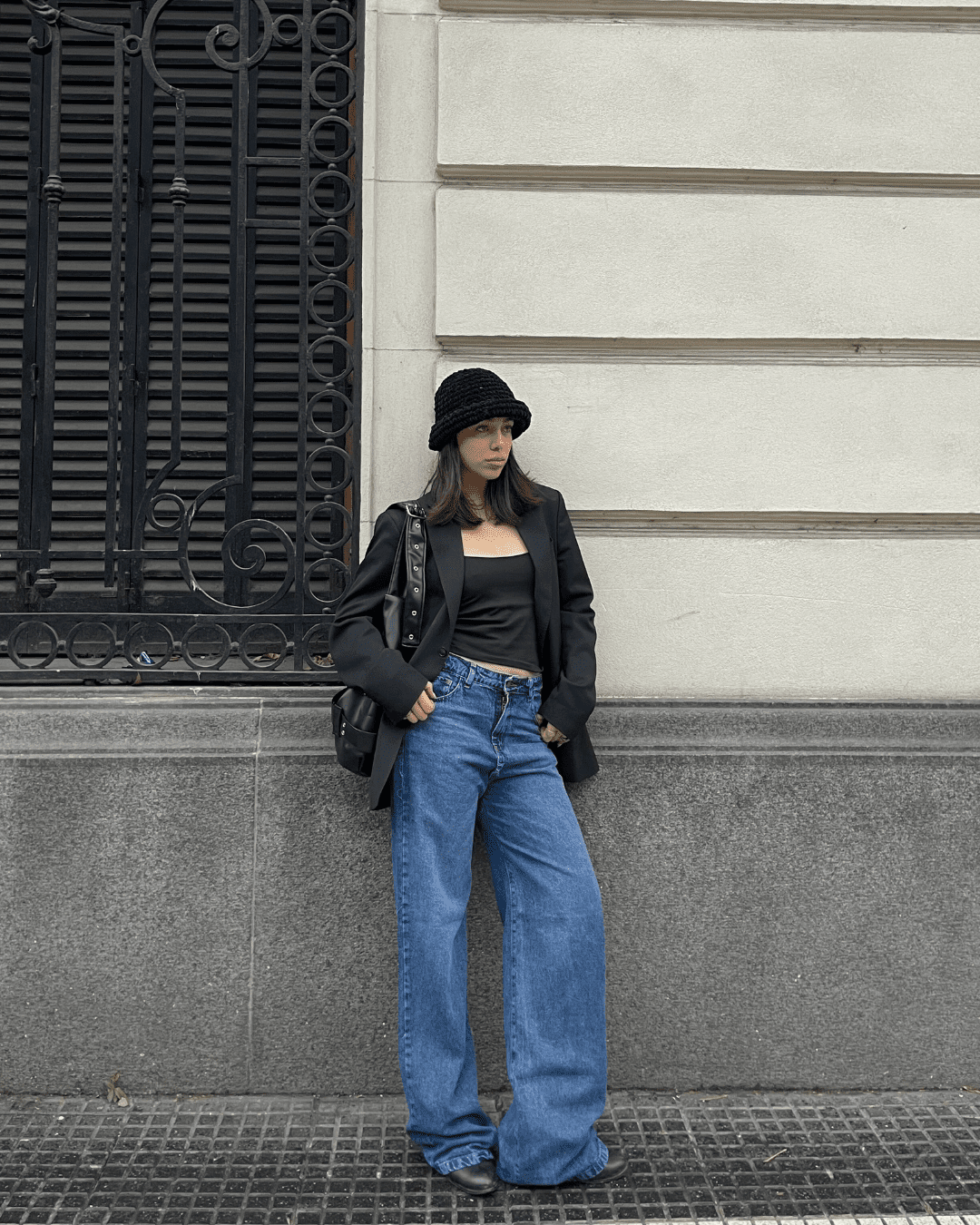Wide Leg GUADALUPE Azul Nevado Con Hebilla RIGIDO Talles 36 al 44 DAZE