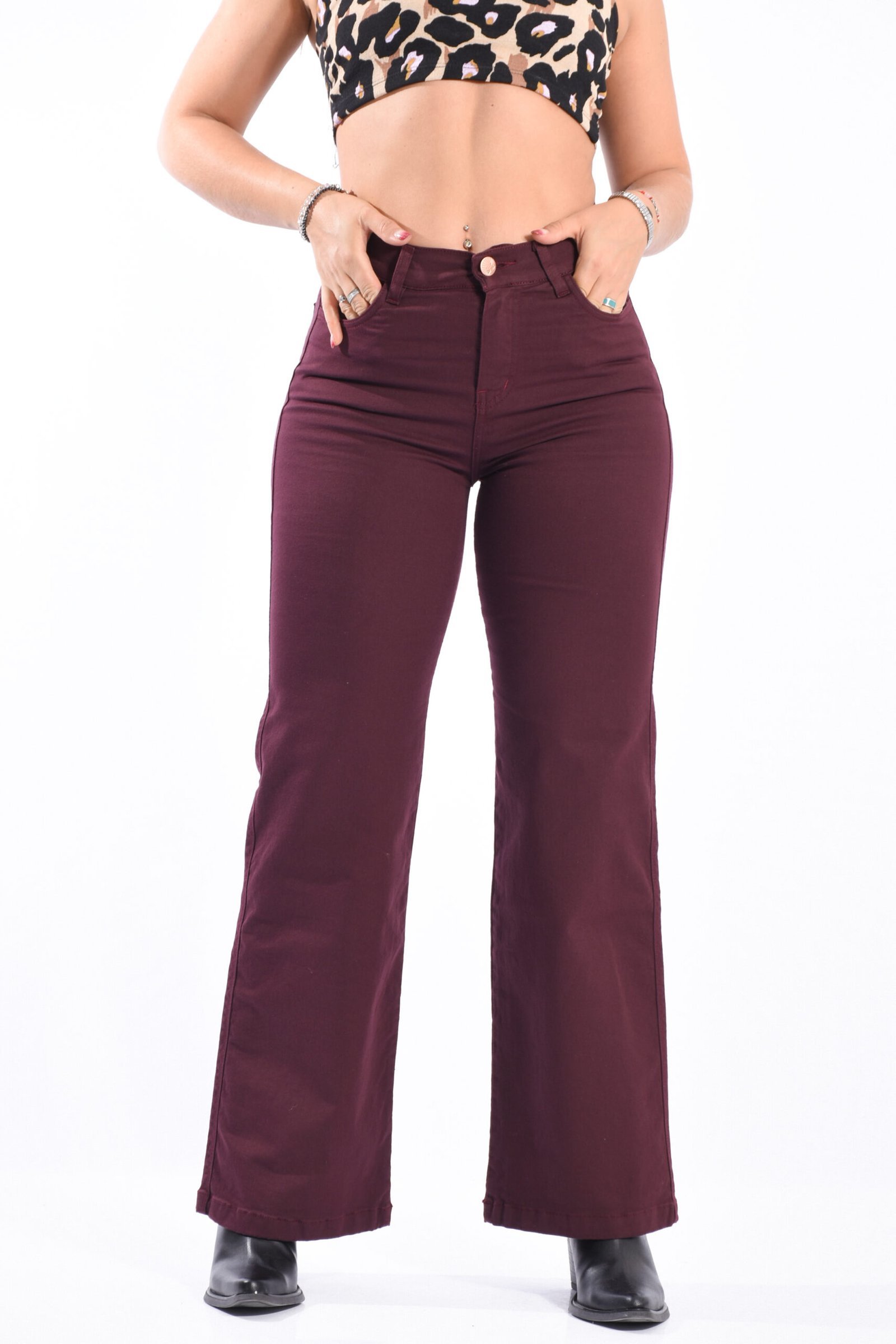 ART. MAGNOLIA | WIDE LEG BORDO CLASICO Marca Rumaju talles 38-52