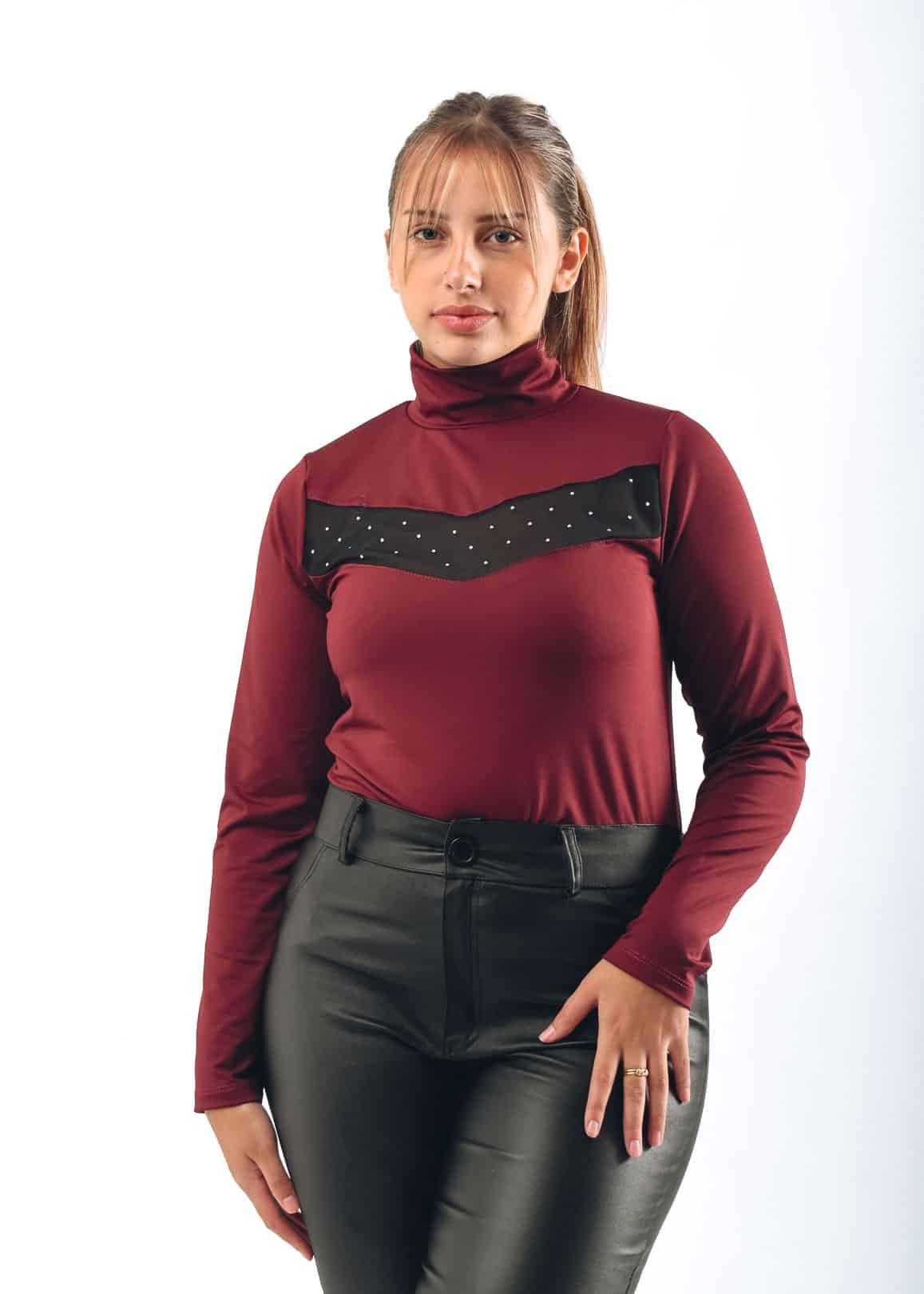 3505 POLERA DE LYCRA CON TULL BORDO TALLES L AL XXXL