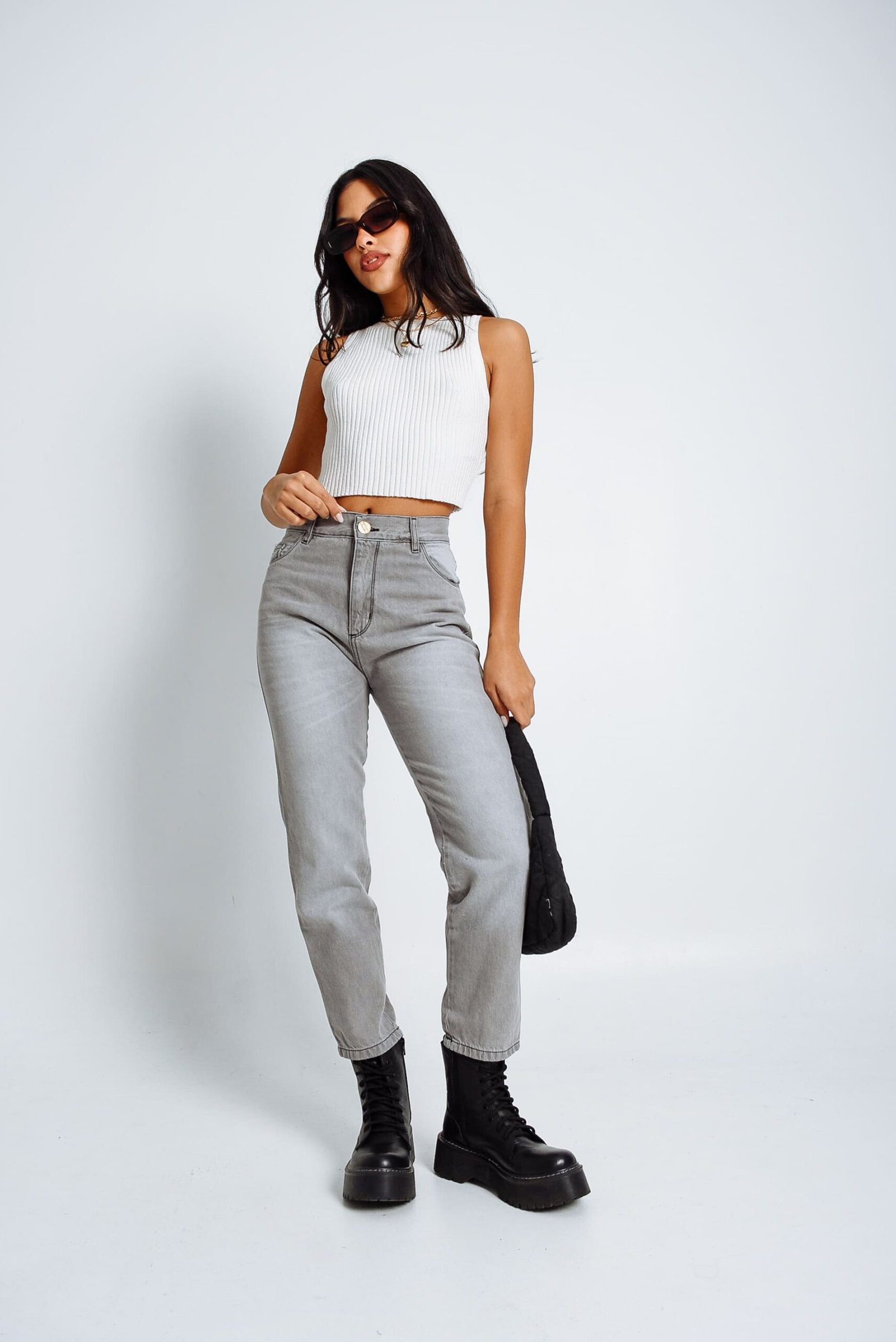 SILVER JEAN MOM GRIS CLARO LOCALIZADO RIGIDO T 34-46 H REINA