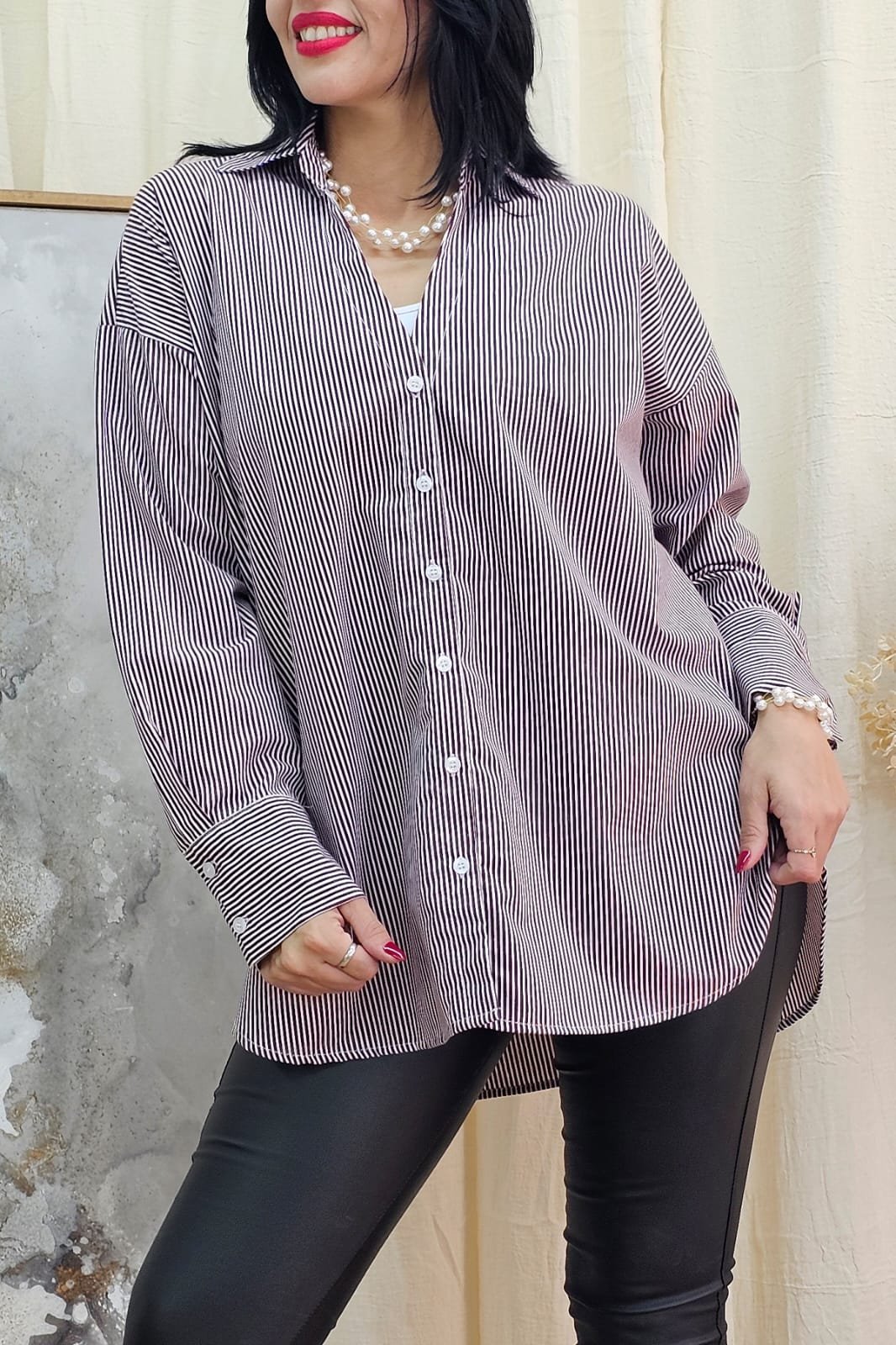856 CAMISA DE POPLIN RAYADA TALLES M AL XXL