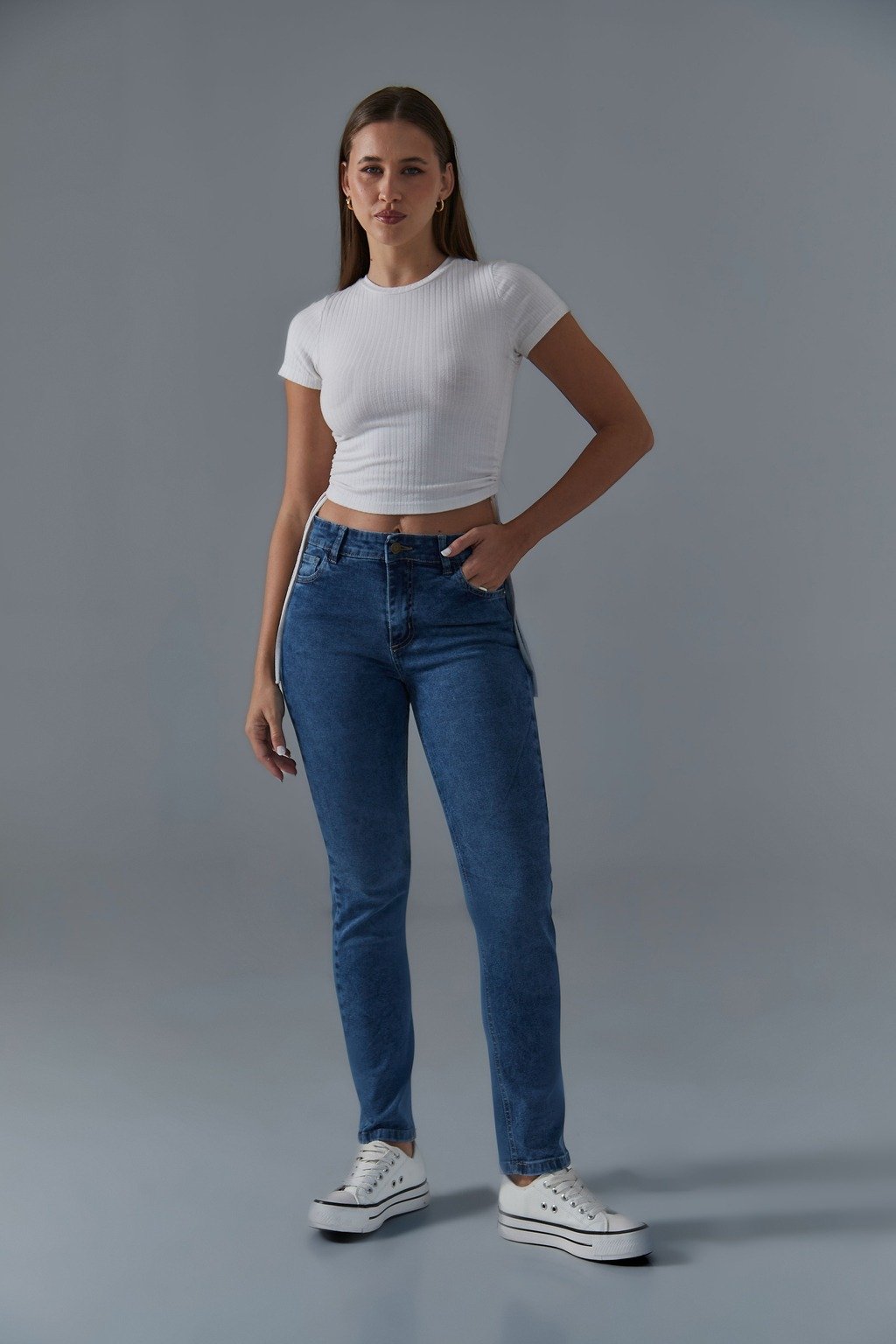 CHUPIN ORION  SLIM Azul  elastizado Talles Plus Size 42 Al 60 Torine