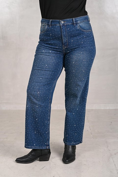 2139 WIDE LEG CON STRASS ELASTIZADO TALLES 48 AL 56 GORSI