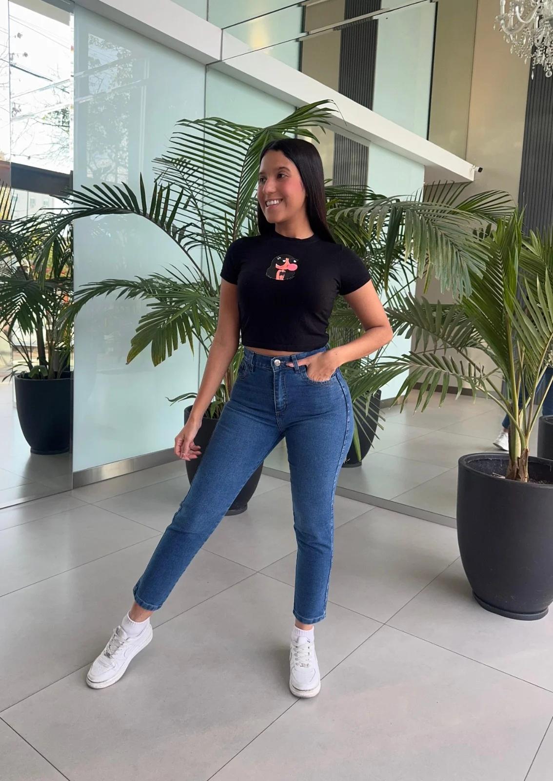 DAKOTA JEAN MOM AZUL CON BIGOTE ELASTIZADO TALLES 36 AL 54 ANA CLARA
