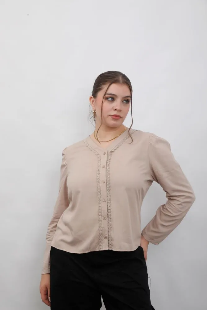 40816 | Camisa Elegante Escote En V Varios Colores Talles L Al XXL