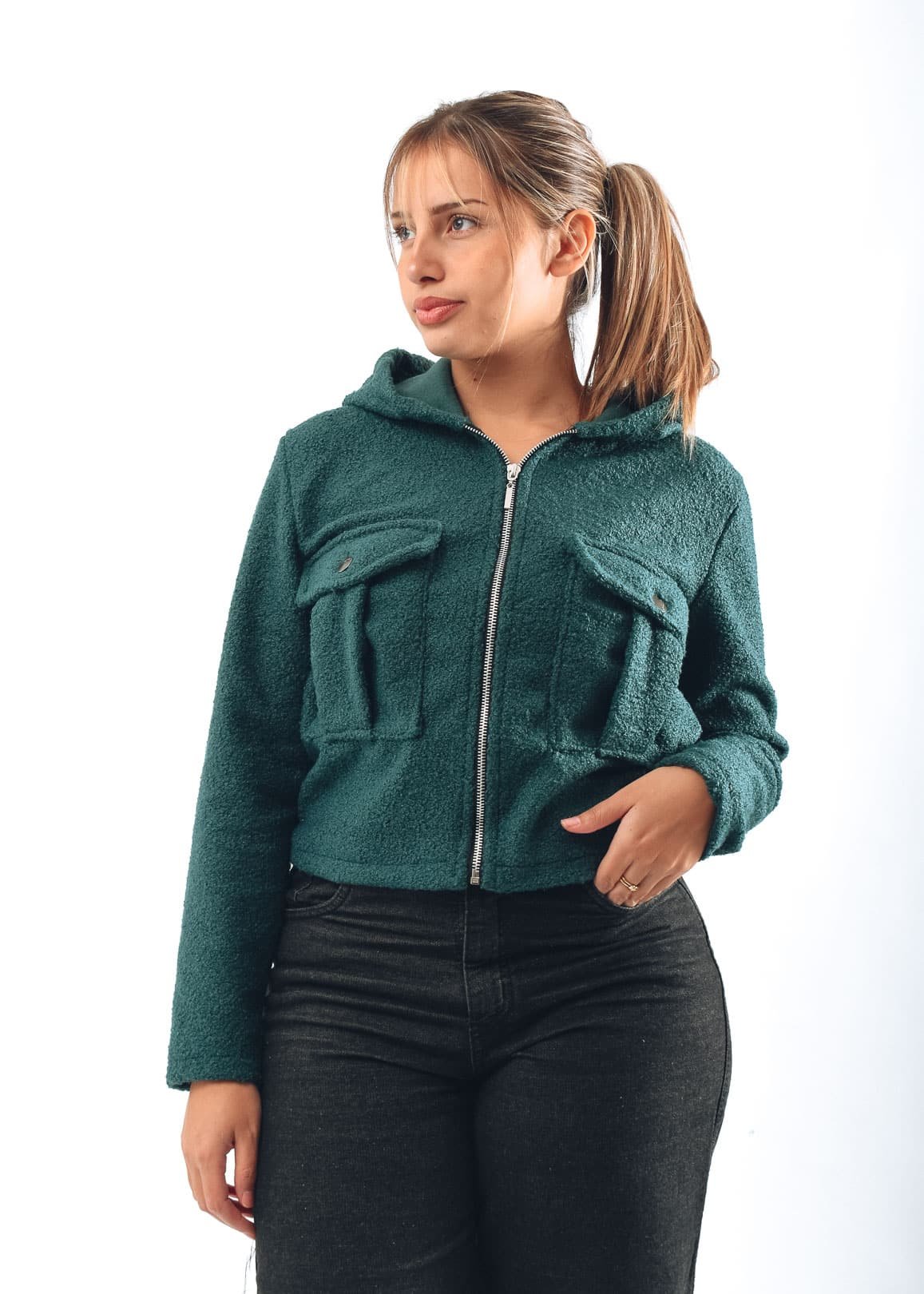 10502 CAMPERA DE PAÑO BUCLE TALLES L AL XXXL
