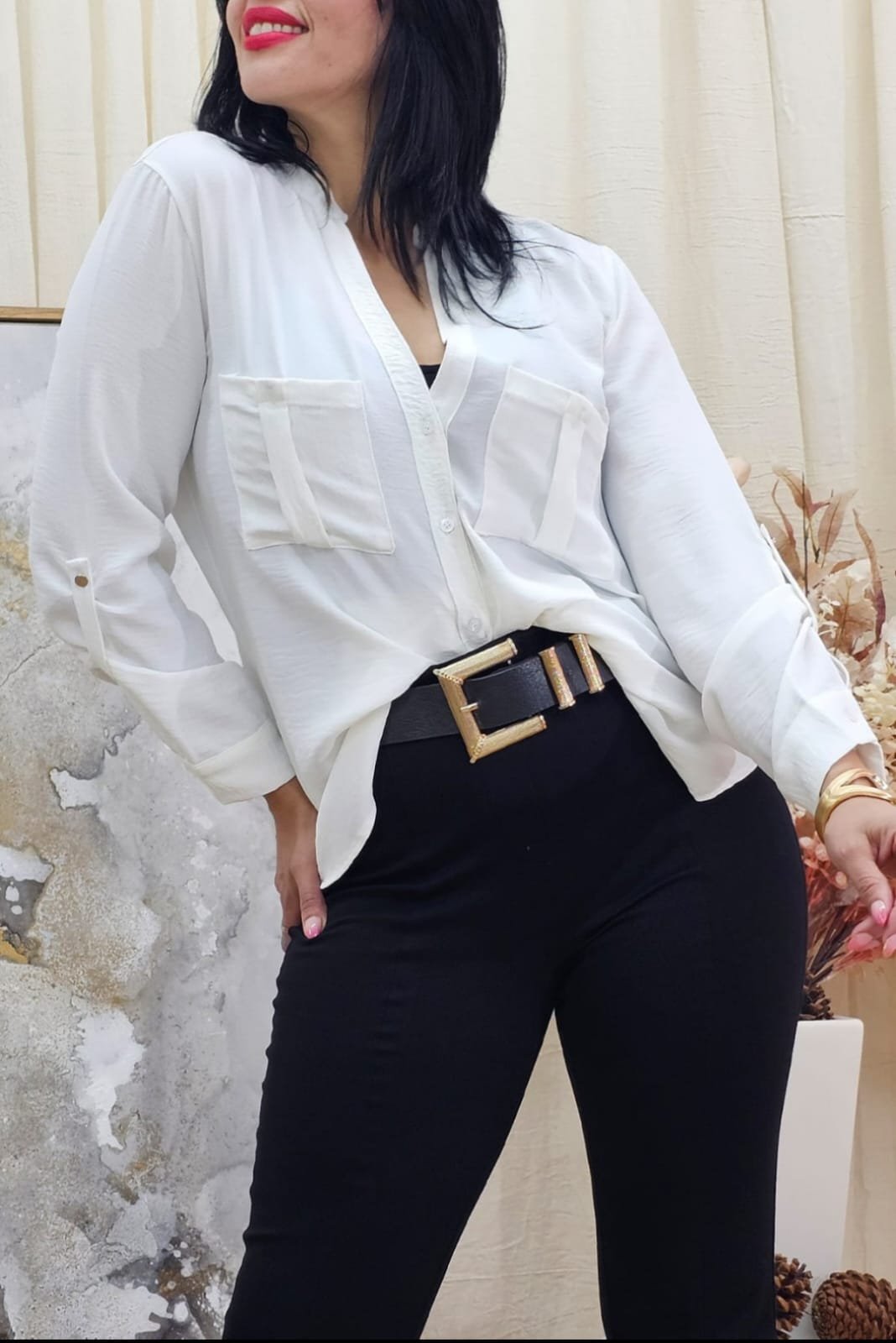 536 Camisa Cey Cuello Mao Dos Bolsillos Sin Tapita VARIOS COLORES M al XXL