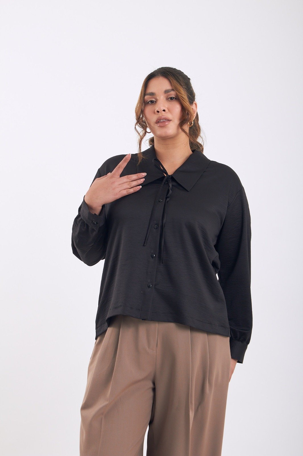 4019 | Camisa Con Moño Cuello Baby Varios Colores Talles L Al XXL