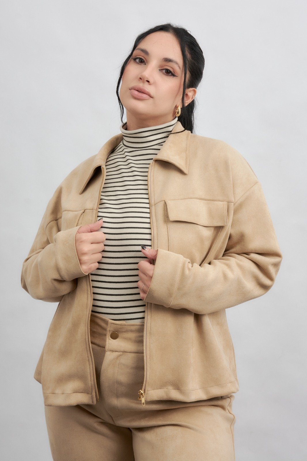 4046 | Chaqueta De Gamuza Bolsillos Varios Colores Talles L Al Xxl