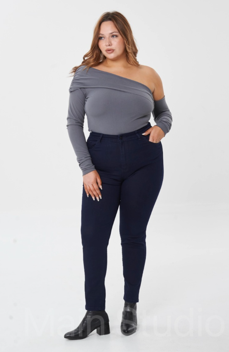 NAZUL CURVY | Jean Chupin Curvy Azul Oscuro Mujer Talles 48 Al 56 Striven