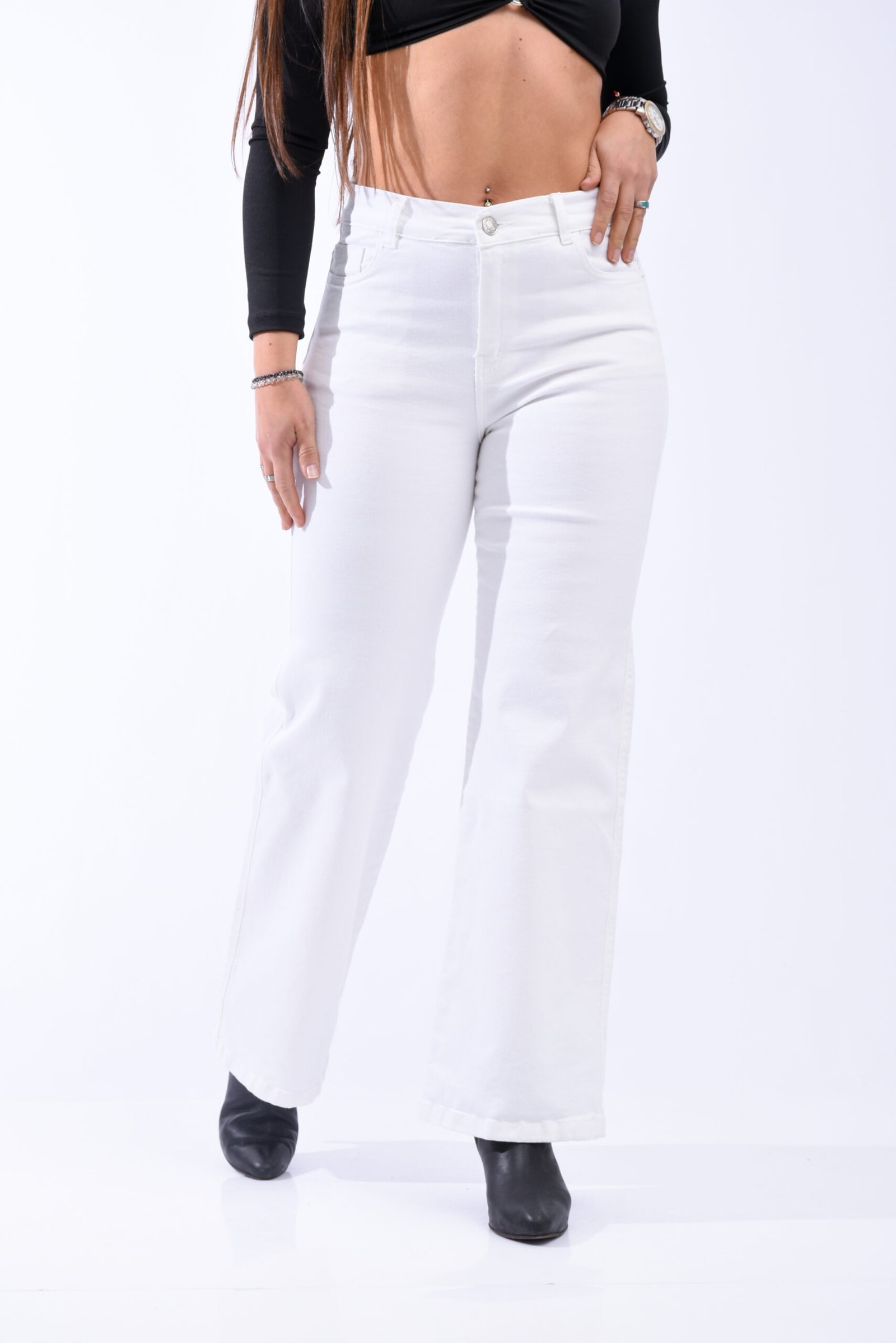 ALONDRA | WIDE LEG BLANCO OPTICO JEAN 38 AL 54 RUMAJU