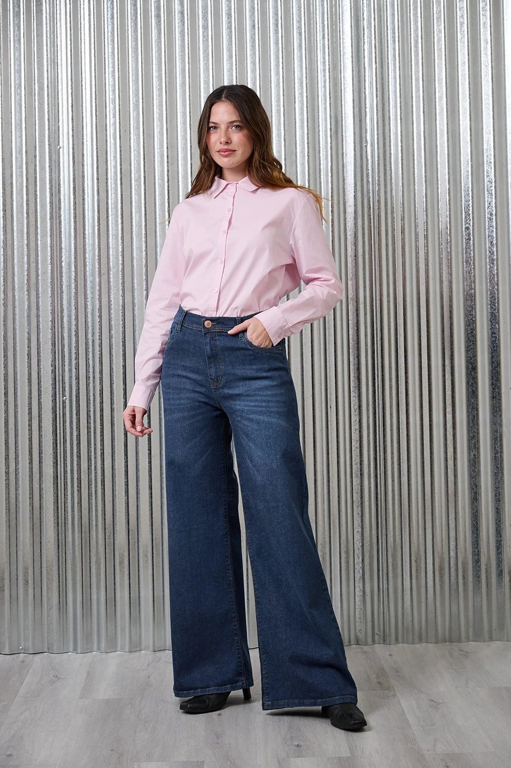 ART. 418 | Jean Wide Leg Azul Clasico Talles 36 Al 46 Cenitho