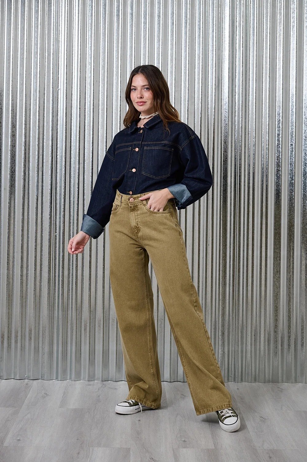 ART. 423 | Jean Wide Leg Clasico Camel Talles 36 Al 46 Cenitho