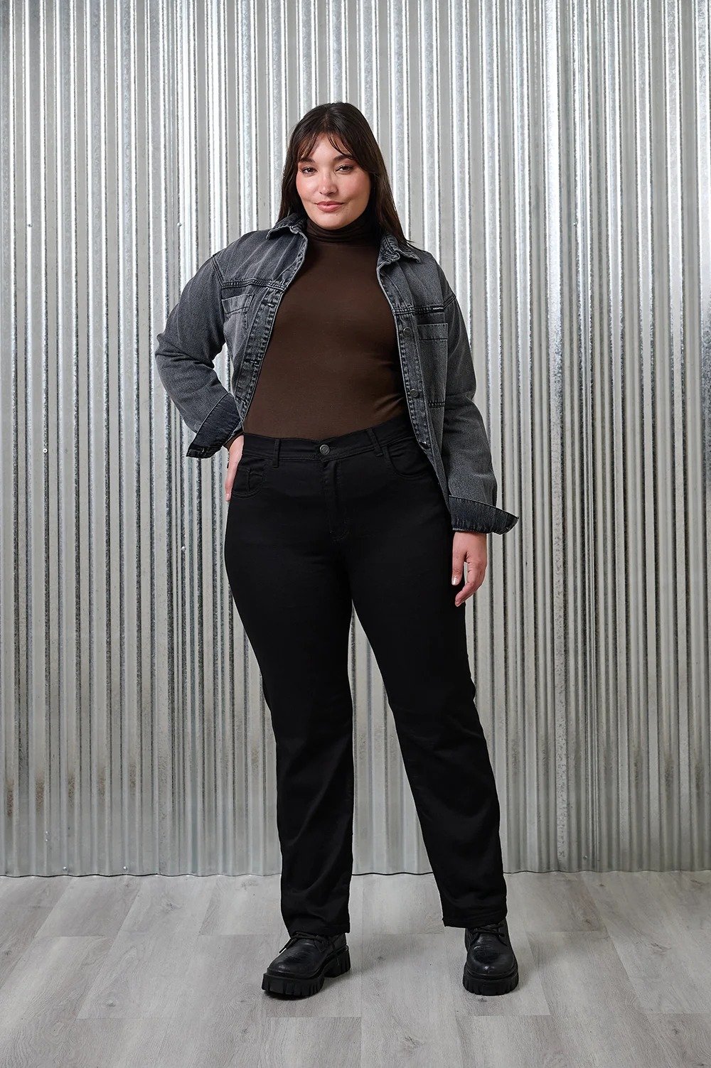 ART. 872 | Jean Recto Clasico Negro Elastizado Talles 46 Al 54 Cenitho