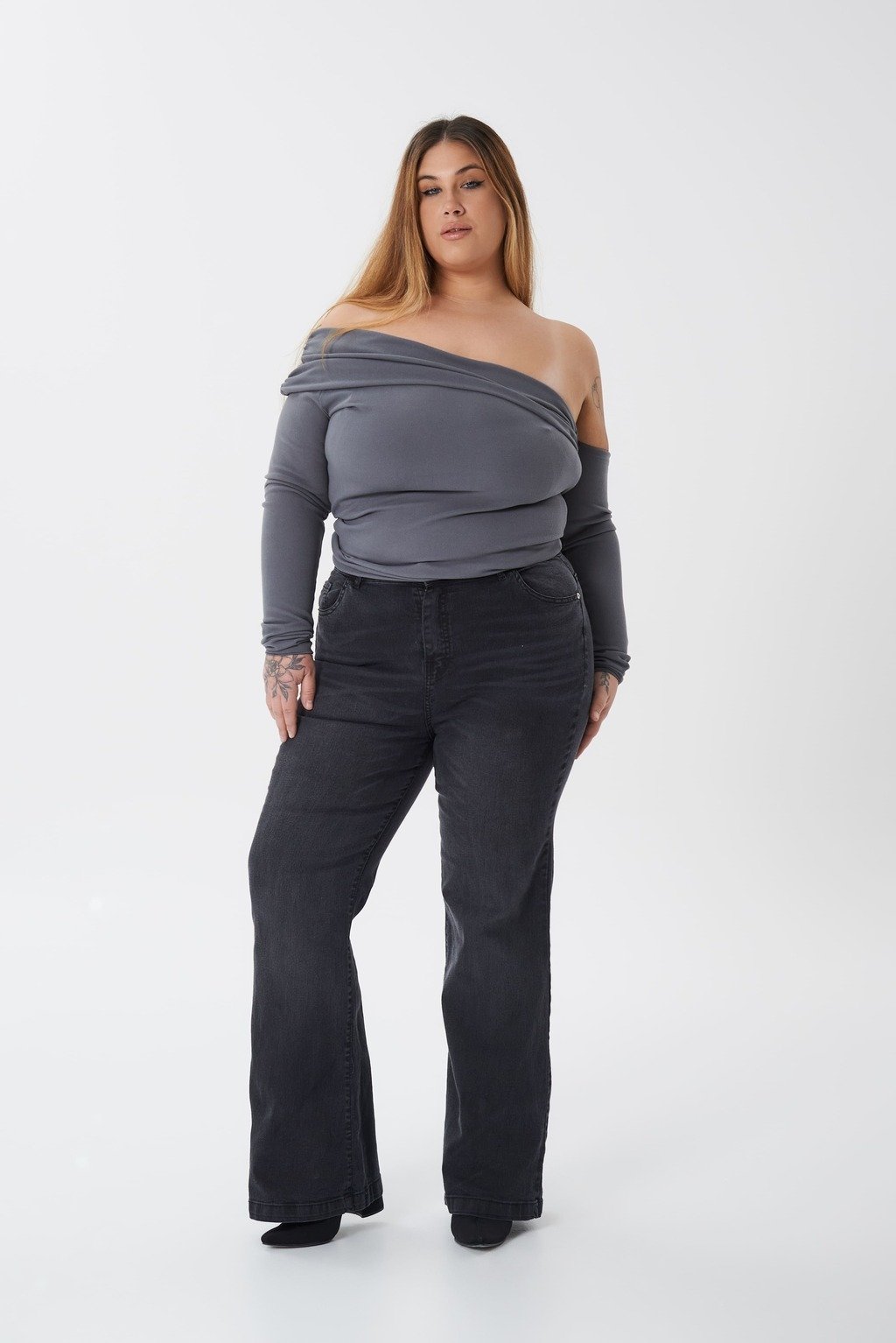 GRISA CURVY OXFORD CURVY GRIS TIRO ALTO PLUS SIZE TALLES 50 AL 56 STRIVEN