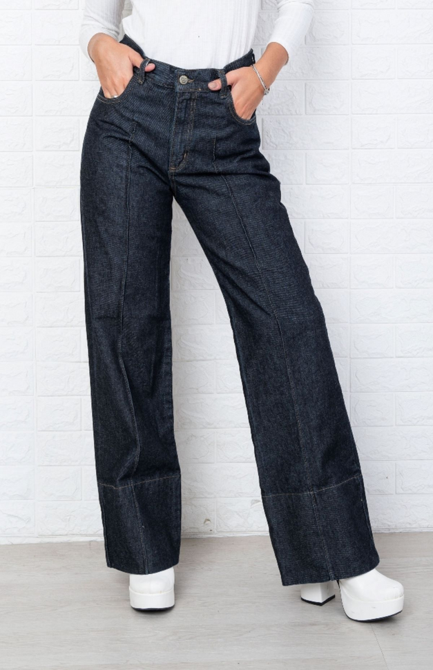 ART 150-6 Azul Denim c/ Costuras tiro alto jean rígido principessa 36-44