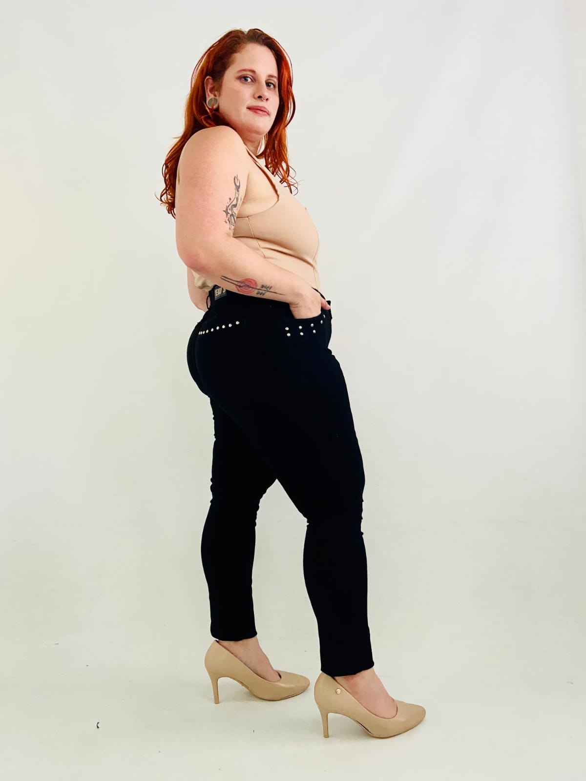 102- Chupin negro con tacha Especial Elastizado talles 48 al 60 YEKU´S JEANS