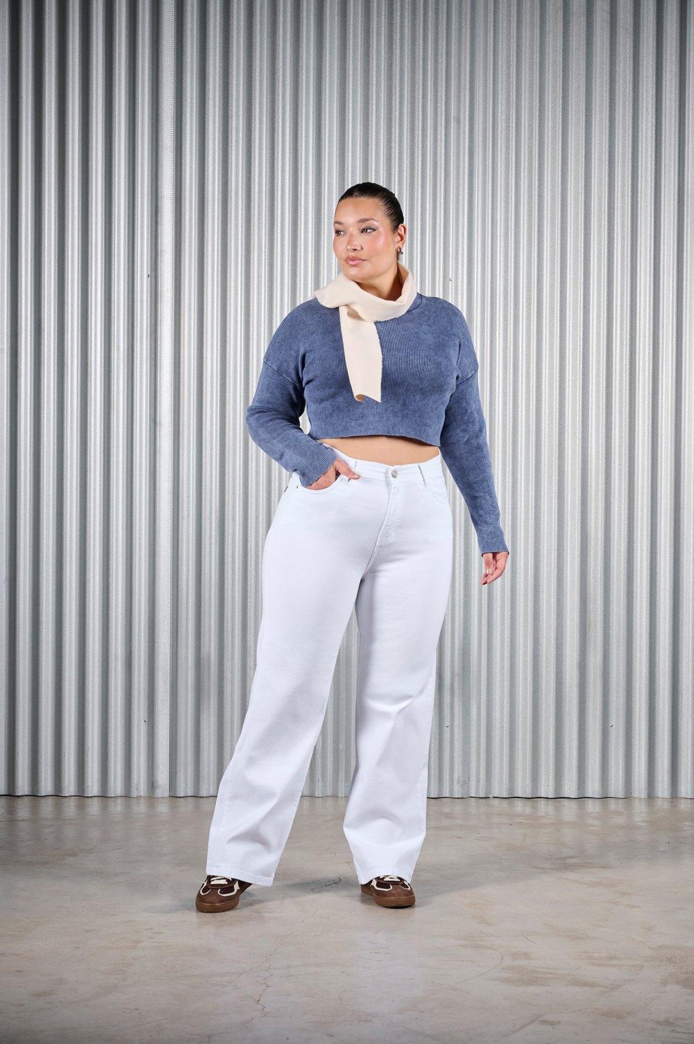 ART. 859 | WIDE LEG BLANCO CLÁSICO ELASTIZADO TALLES 46 AL 54 CENITHO