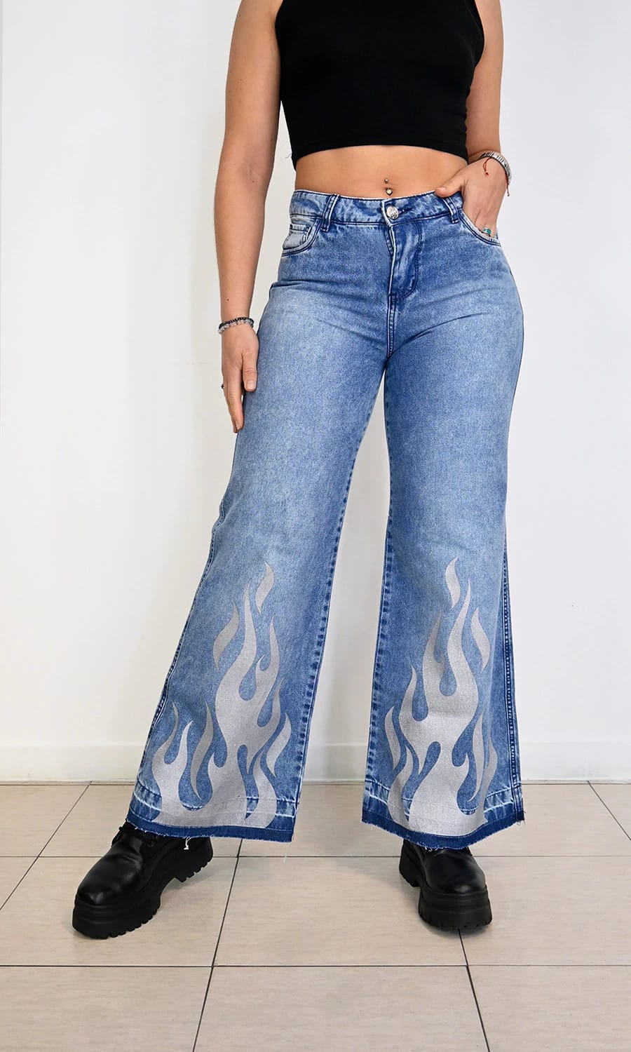 MABEL-PALAZZO CELESTE NEVADO FLAMAS ESTAMPADO DESFLECADO RÍGIDO TOPAZZIO 36-46