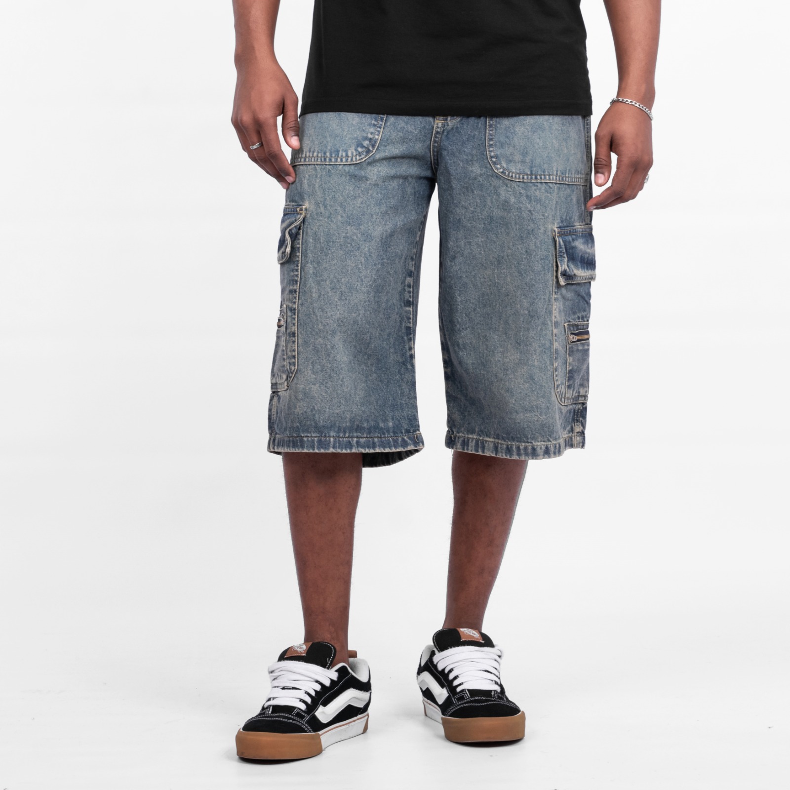 BADRU BERMUDA BAGGY AZUL OXIDO CARGO RÍGIDO VOLSANO 38-48
