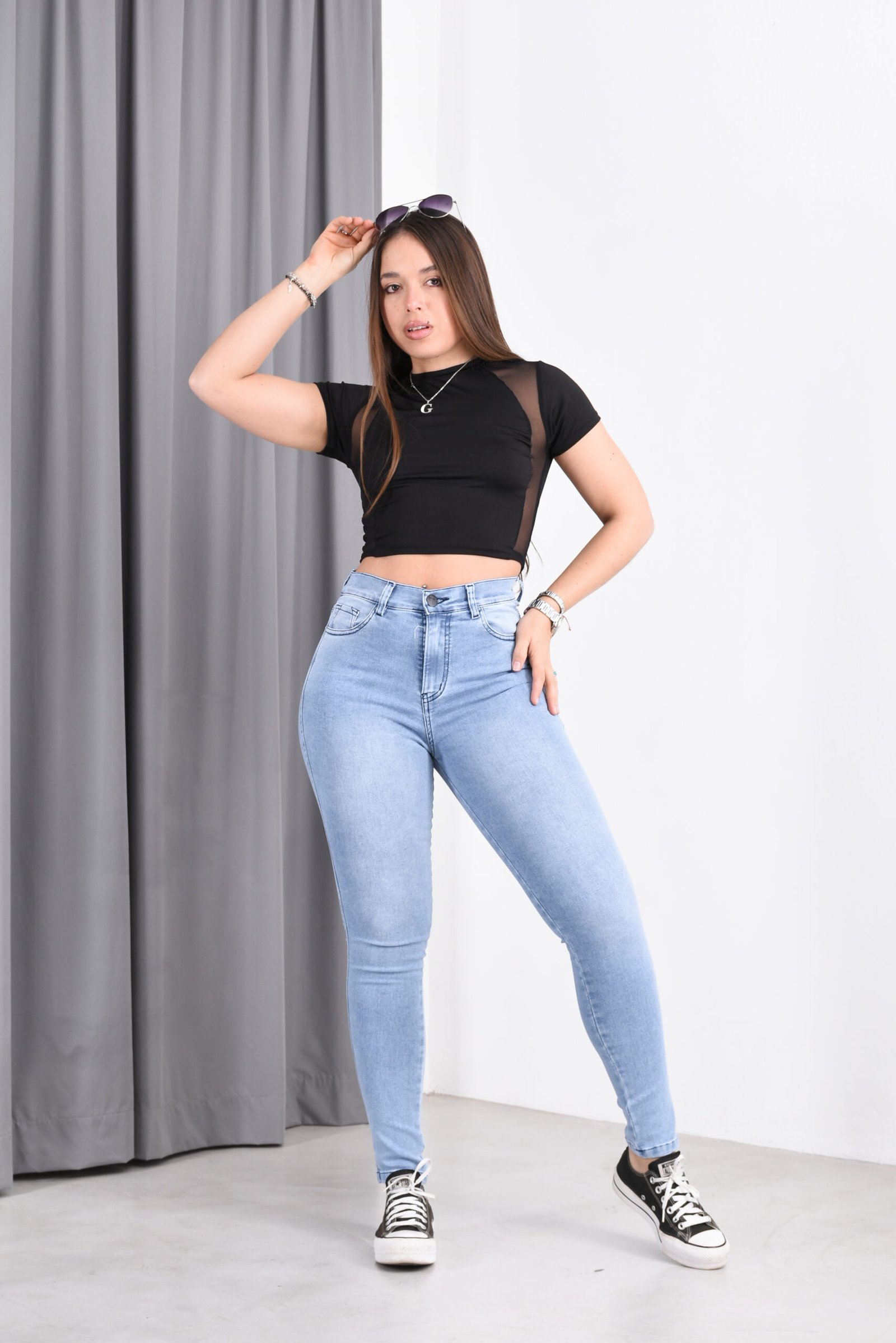 SUKI | CHUPIN CELESTE NEVADO CLARO ELASTIZADO TIRO ALTO TALLES DEL 38 AL 54 RUMAJU