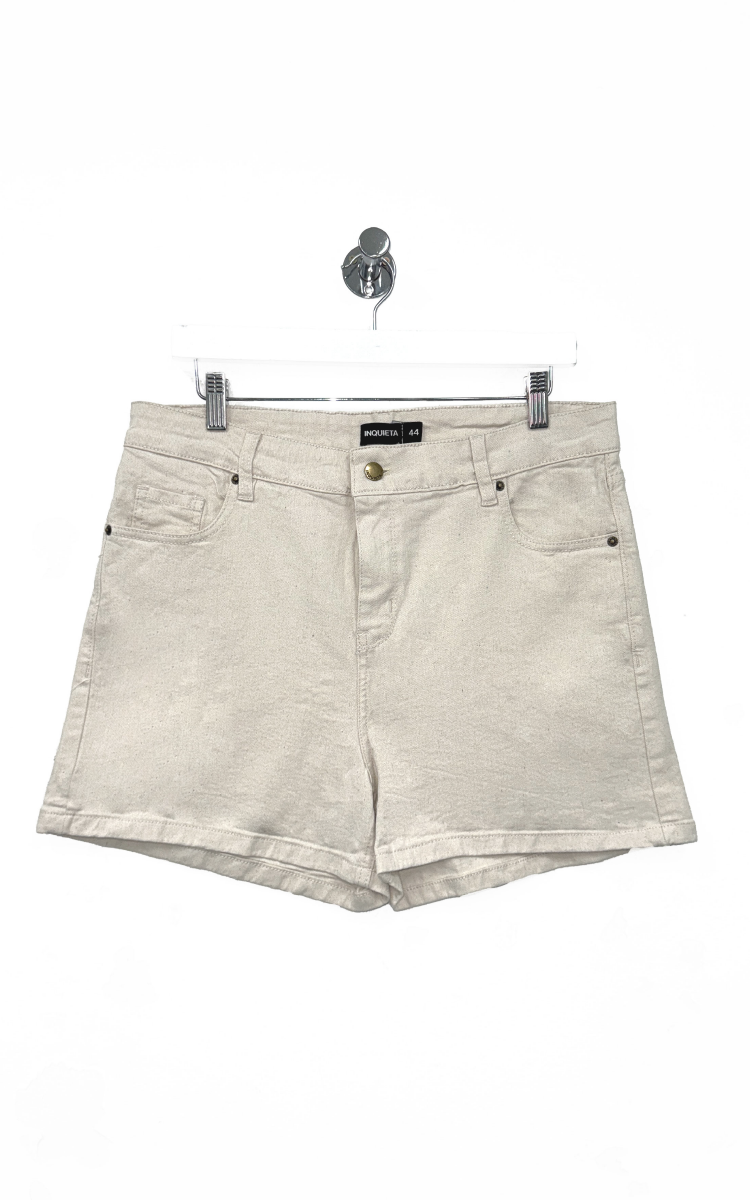 2334 | SHORT PLUS SIZE BEIGE SEMI ELASTIZADO TIRO ALTO TALLES DEL 44 AL 54 INQUIETA