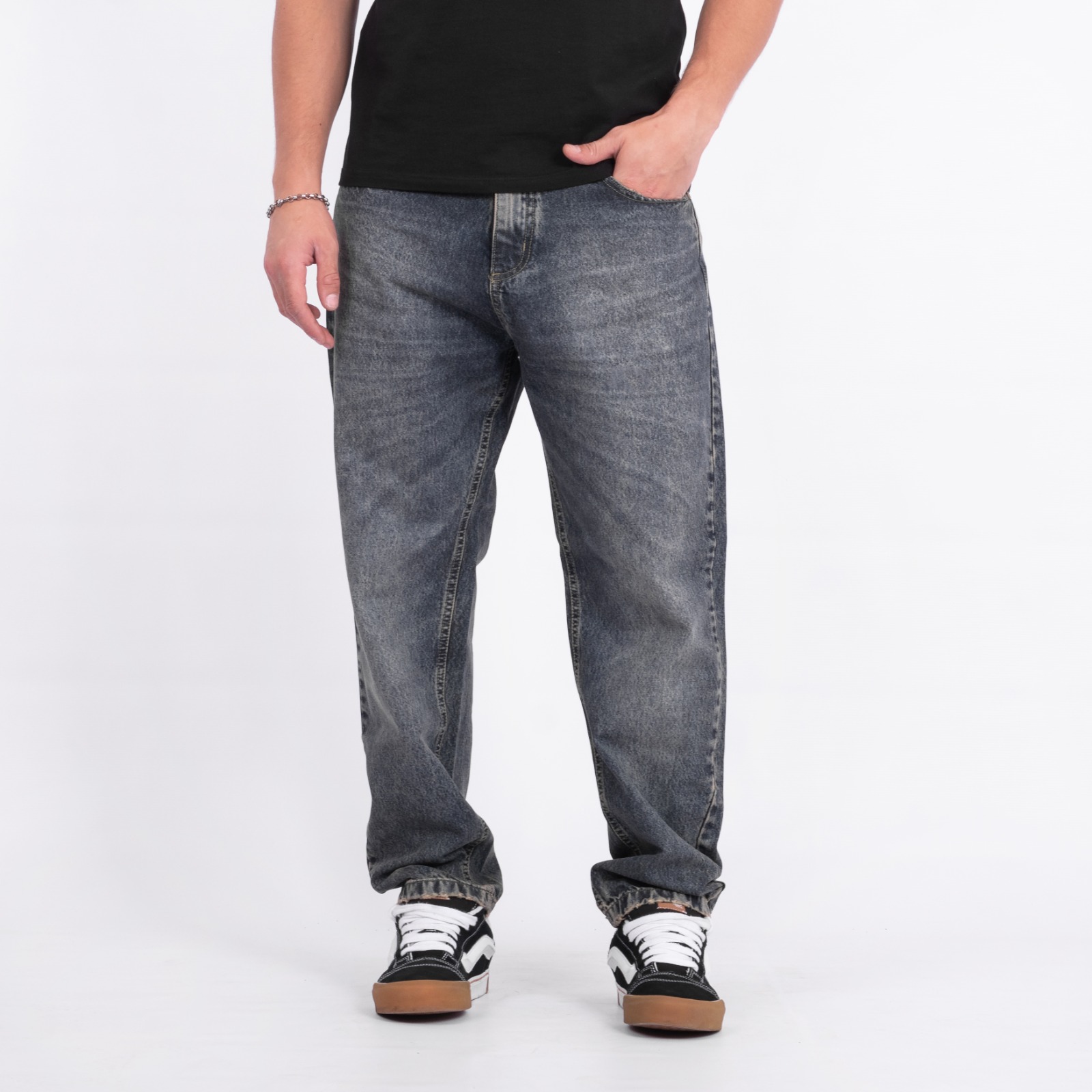 MOM NICACIO JEAN RÍGIDO AZUL OXIDO  LISO VOLSANO JEANS 38 A 48