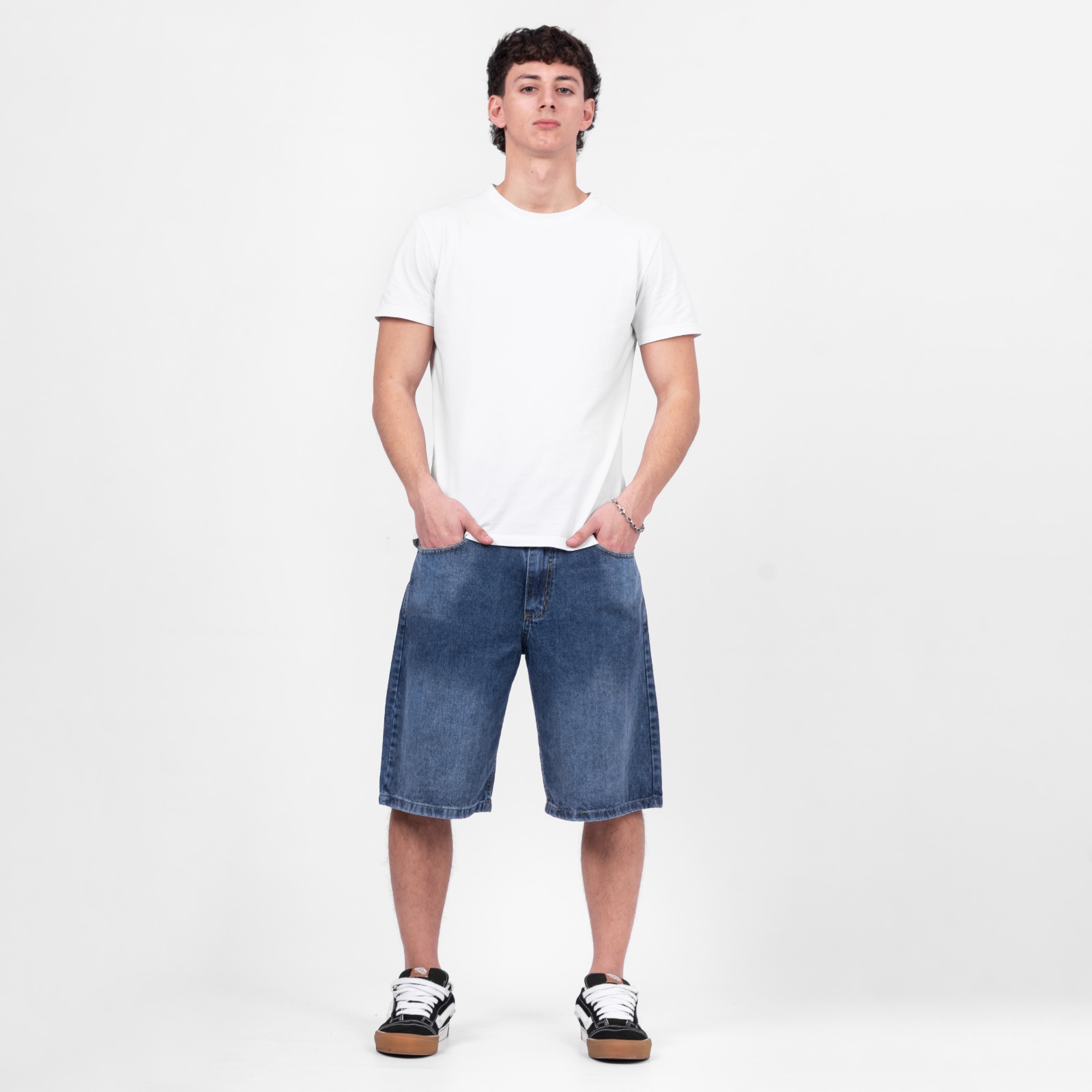 ALEIXO OVERSIZE  BERMUDA DENIM REGULAR RÍGIDO AZUL VOLSANO 38 A 48