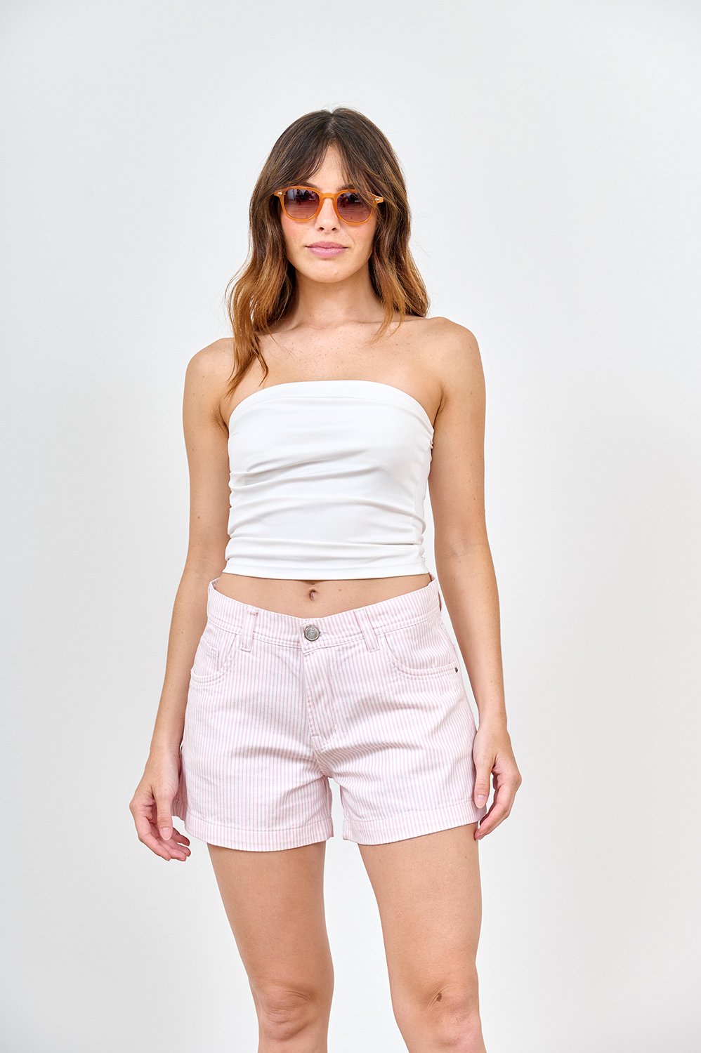 ART. C-93 | SHORT CLASICO ROSA RAYADO RIGIDO TALLES DEL 36 AL 46 CENITHO