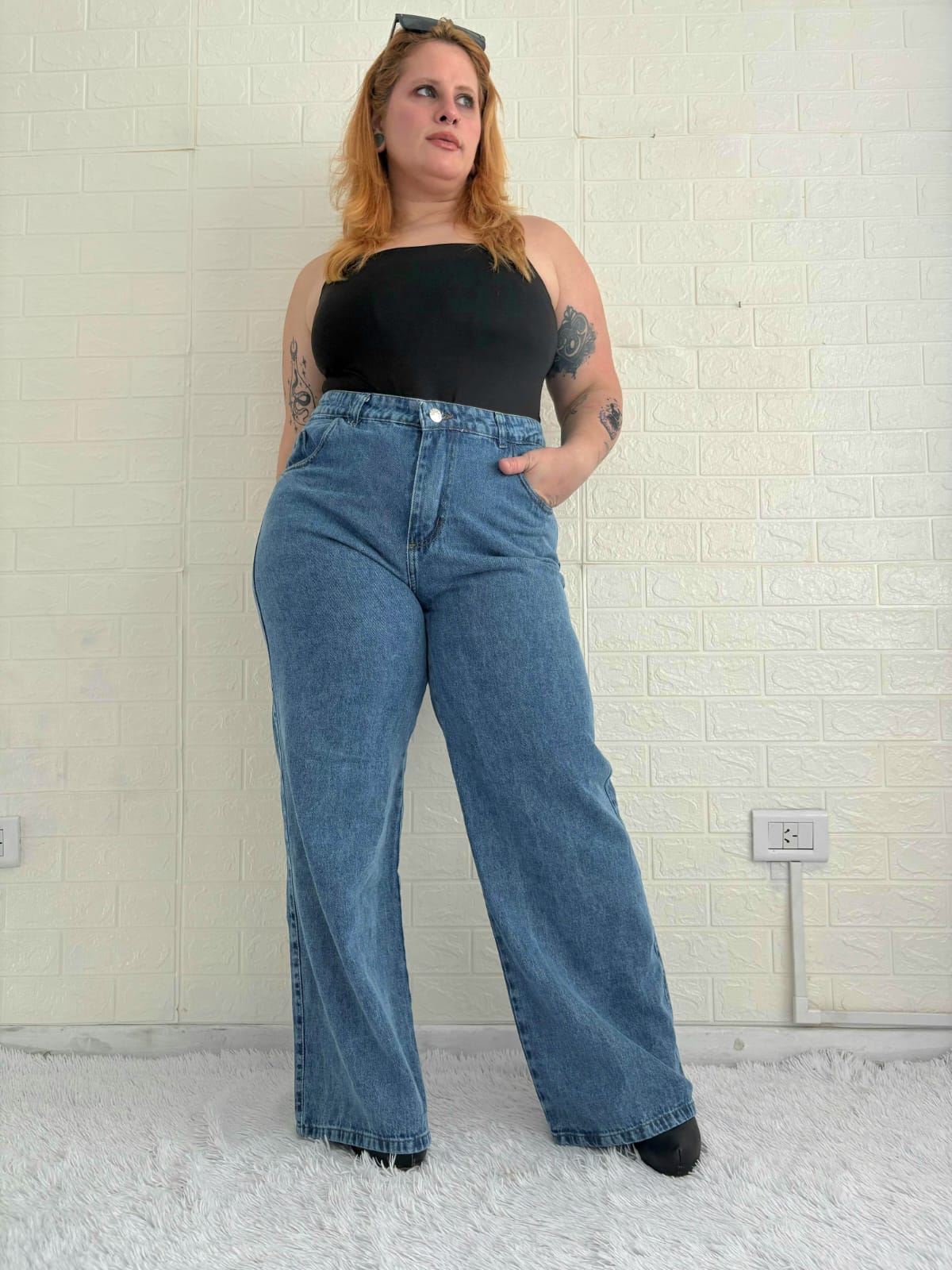 006 | WIDE LEG AZUL CLARO RIGIDO TALLES DEL 48 AL 56 YEKUS