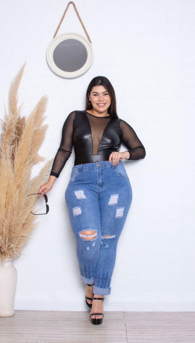 101 | CHUPIN CELESTE ELASTIZADO CON ROTURAS Y TACHAS EN BOTA TALLES DEL 40 AL 60 STTEVIA