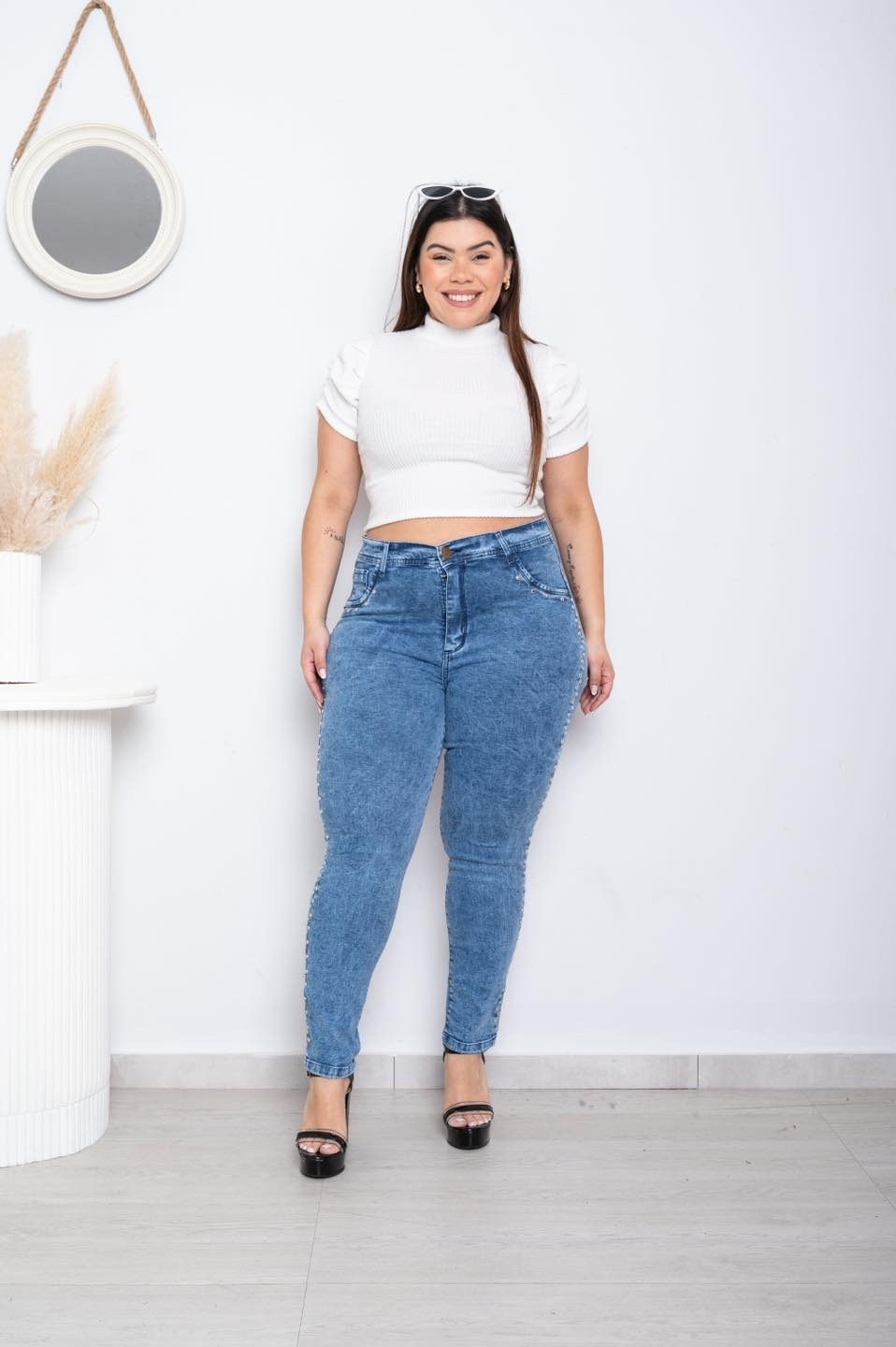 103 | CHUPIN AZUL NEVADO ELASTIZADO CON TACHAS TALLES DEL 36 AL 60 STTEVIA