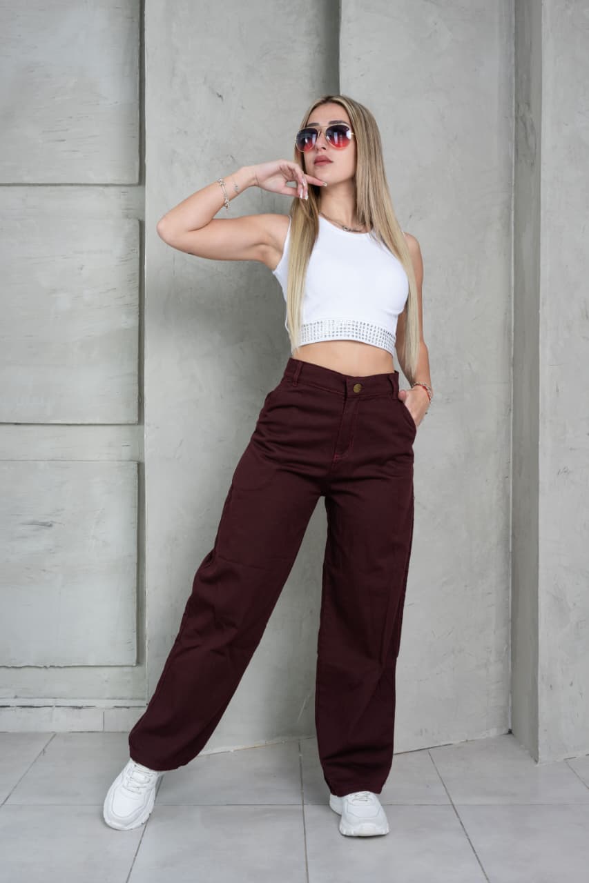 K311 | BAGGY BORDO RIGIDO TIRO ALTO TALLES DEL 38 AL 48 MARCA KAWAII