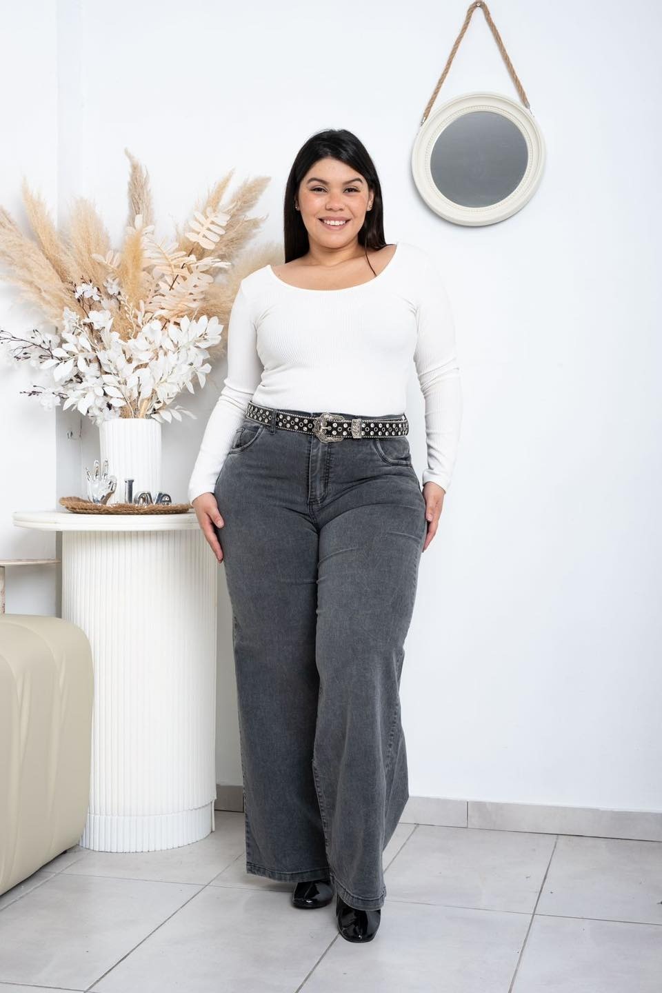 005 | WIDE LEG GRIS ELASTIZADO TALLES DEL 42 AL 60 STTEVIA