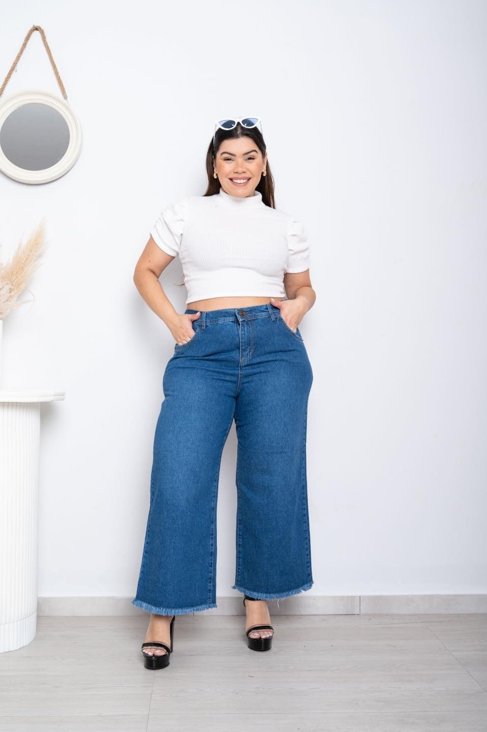 012 | WIDE LEG CELESTE NEVADO RIGIDO DESFLECADO TALLES DEL 42 AL 60 STTEVIA