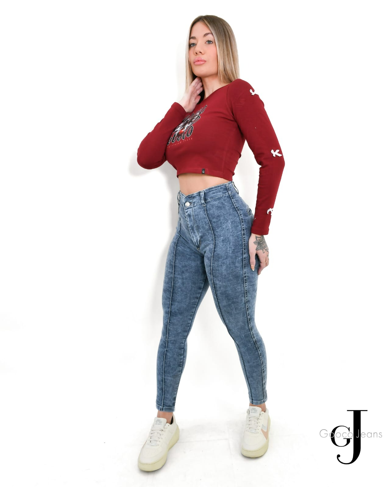 AMYRA | JEAN CHUPIN STONE CON LINEAS LATERALES ELASTIZADO TIRO ALTO TALLES DLE 36 AL 44 GOOCO