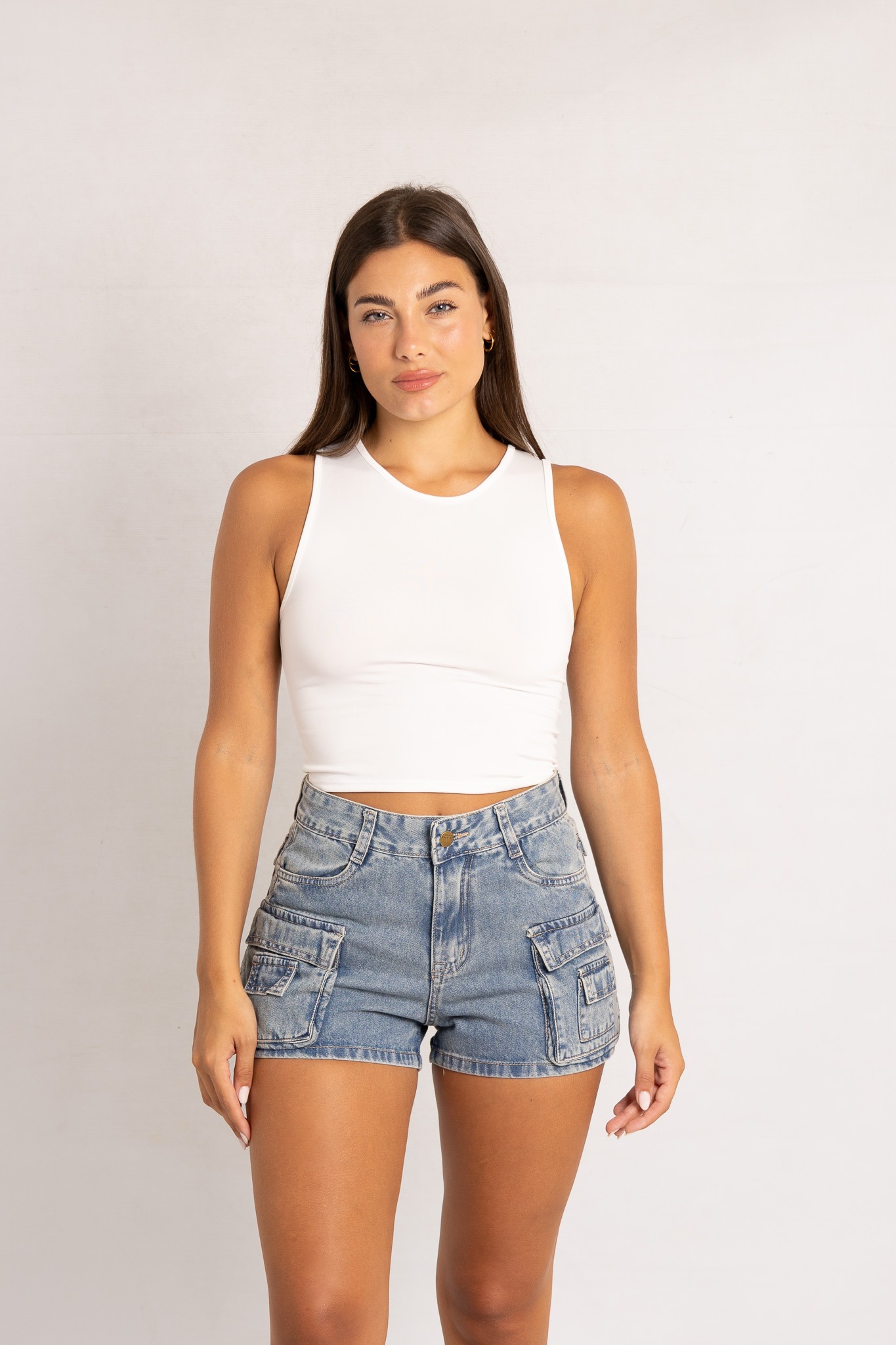 SH-121 | SHORT AZUL MATIZADO CARGO C/TAPA TALLES DEL 36 AL 46 VERSUS
